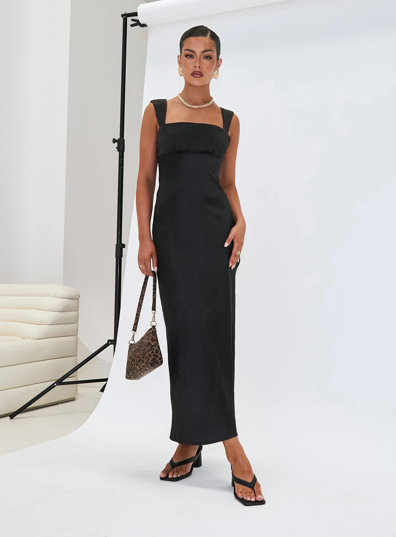 Radioactive Bias Cut Maxi Dress Black - Image 9