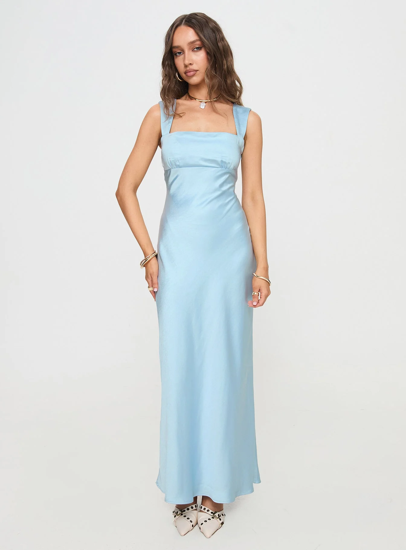 Radioactive Bias Cut Maxi Dress Ice Blue - Image 3
