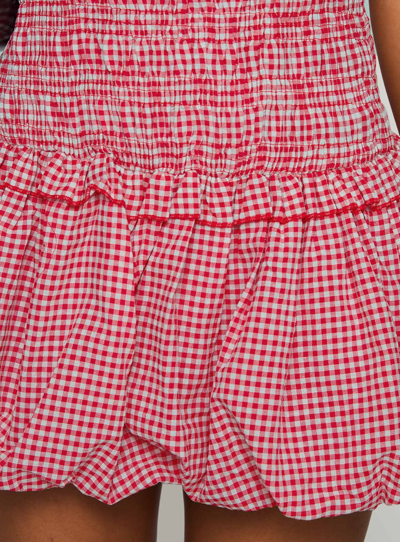 Radiostar Shirred Mini Dress Red - Image 6