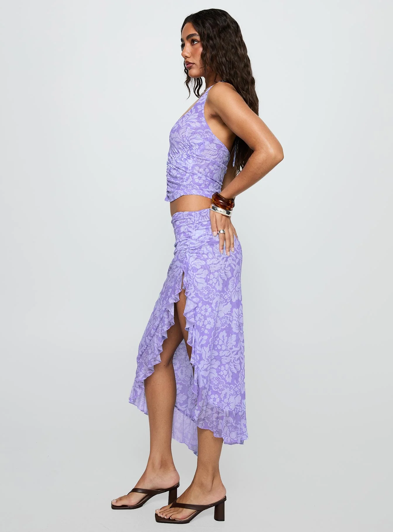 Rains And Pours Mesh Set Purple Floral - Image 4