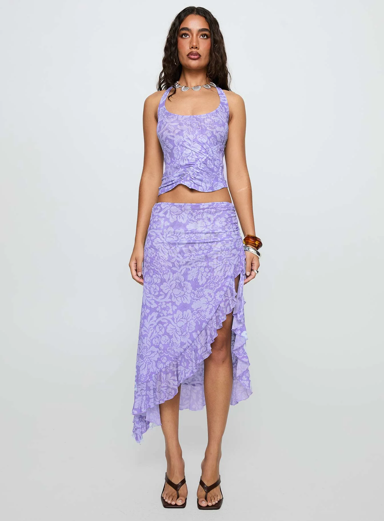 Rains And Pours Mesh Set Purple Floral - Image 7