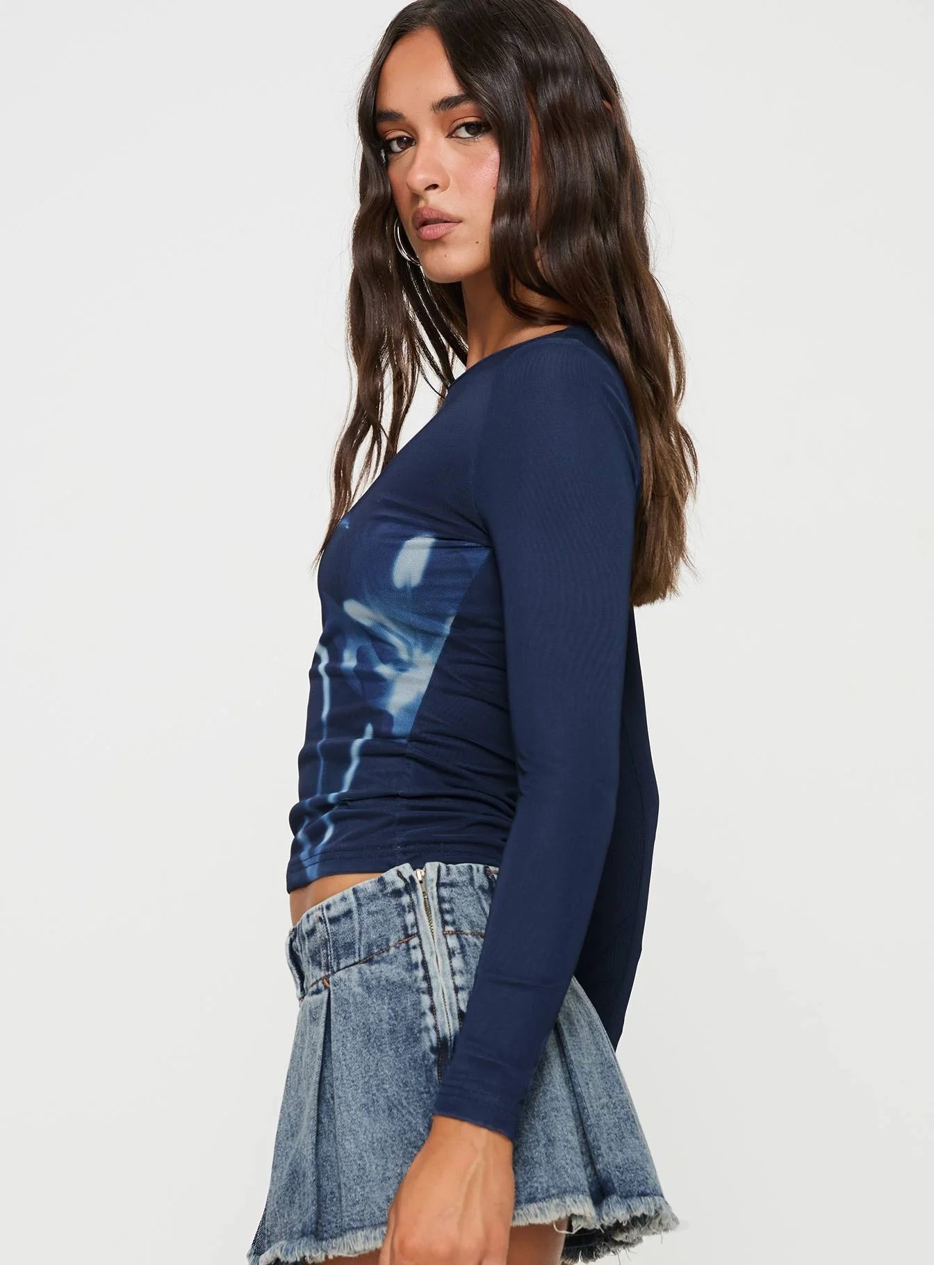 Raldor Long Sleeve Top Navy - Image 4