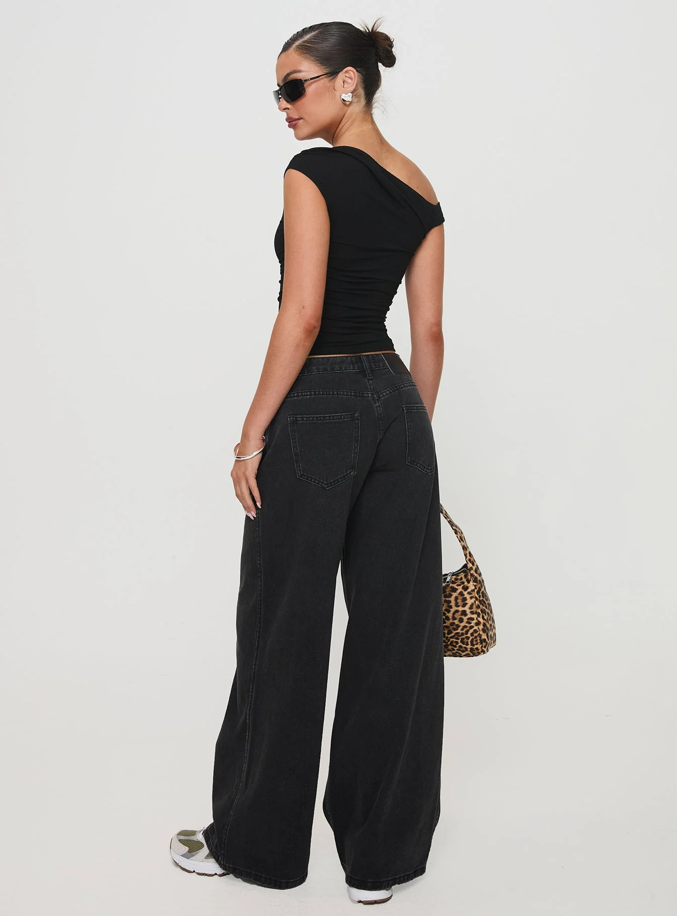 Ramos Low Rise Denim Jeans Washed Black Tall - Image 4
