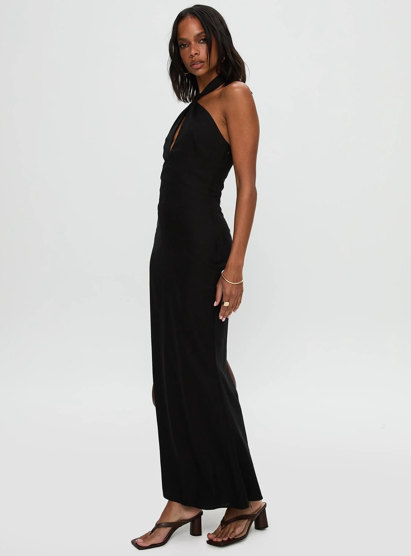 Rapture Halter Maxi Dress Black - Image 3