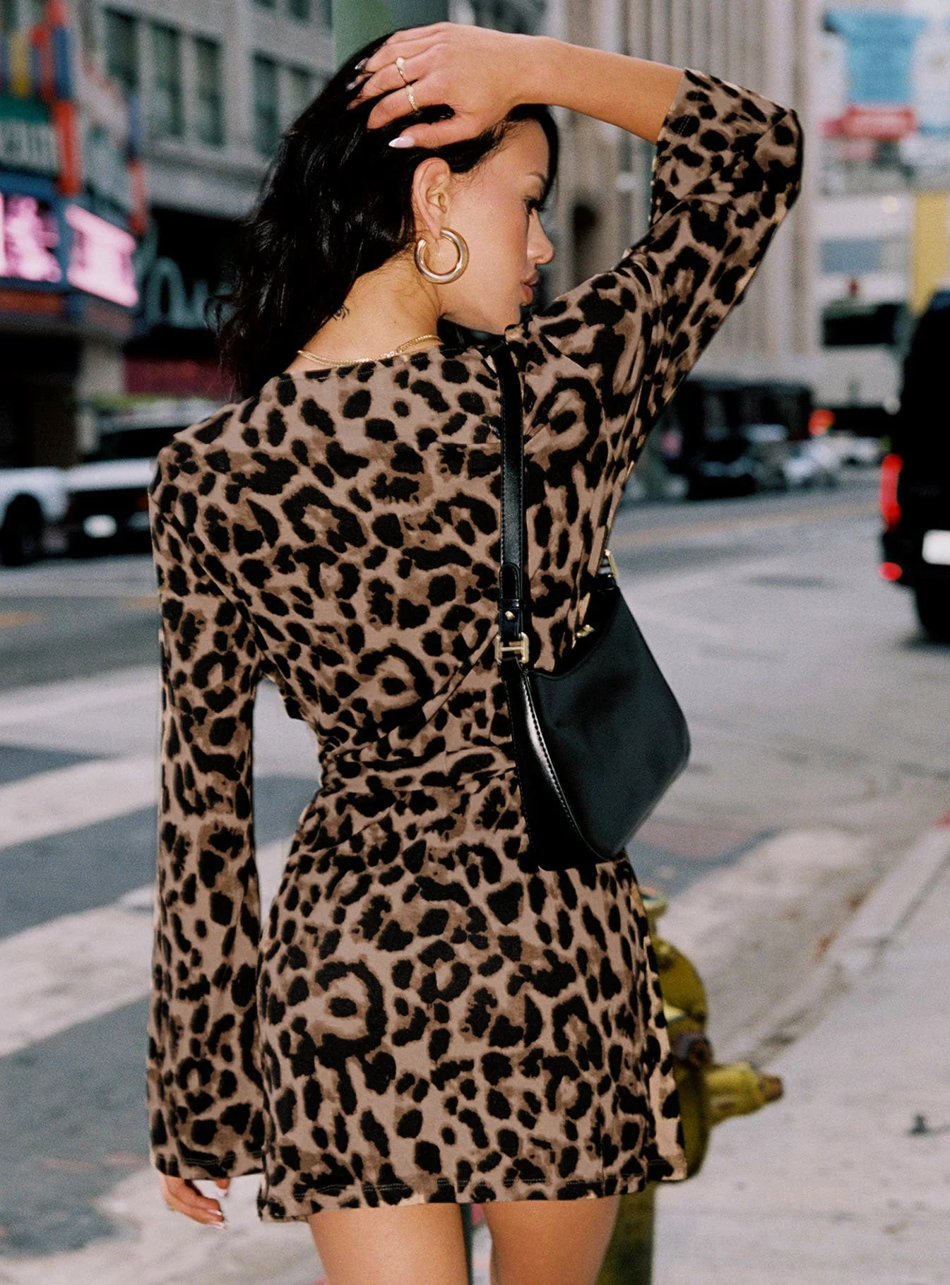 Raquela Wrap Mini Dress Leopard - Image 4