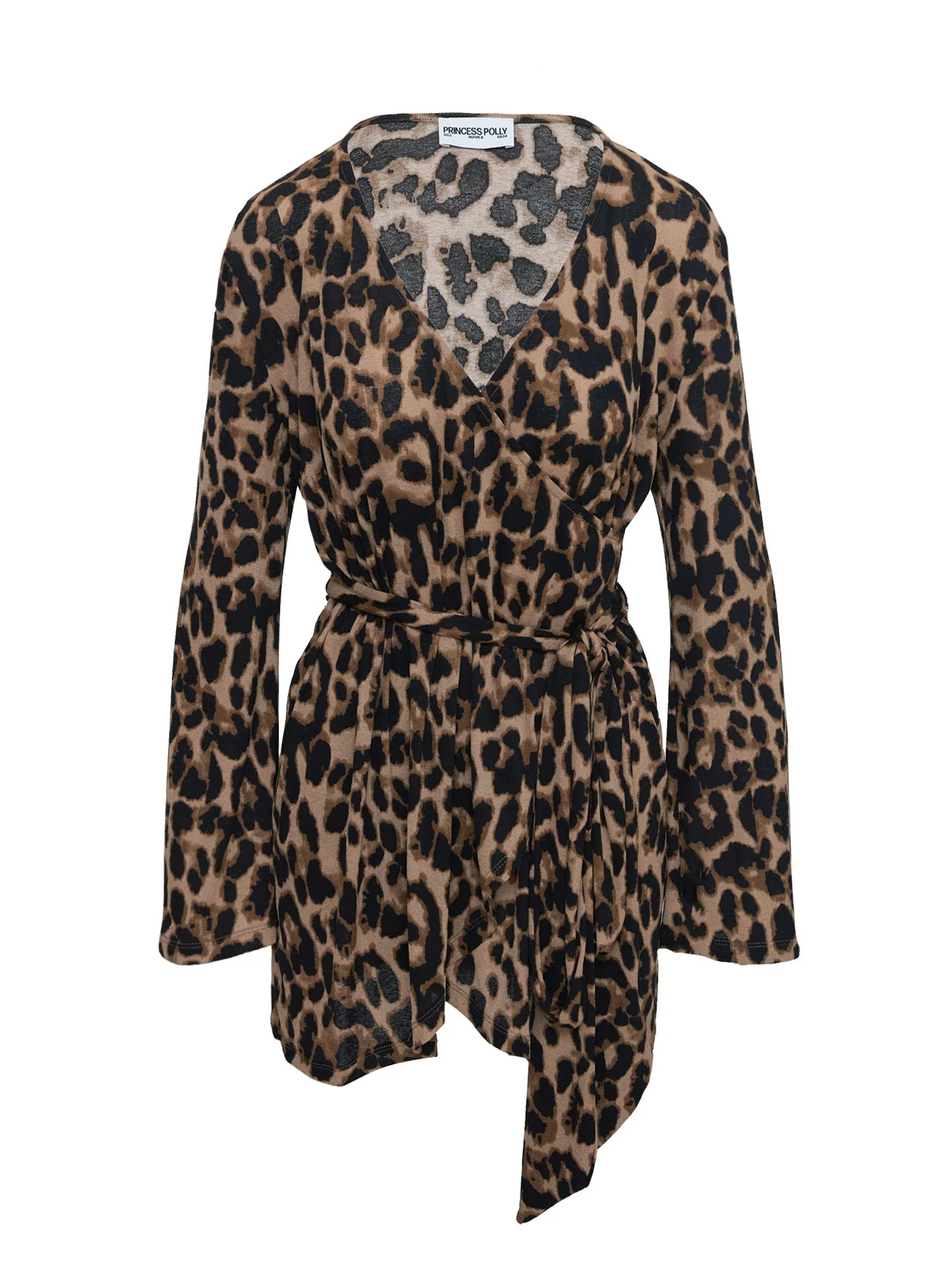 Raquela Wrap Mini Dress Leopard - Image 5