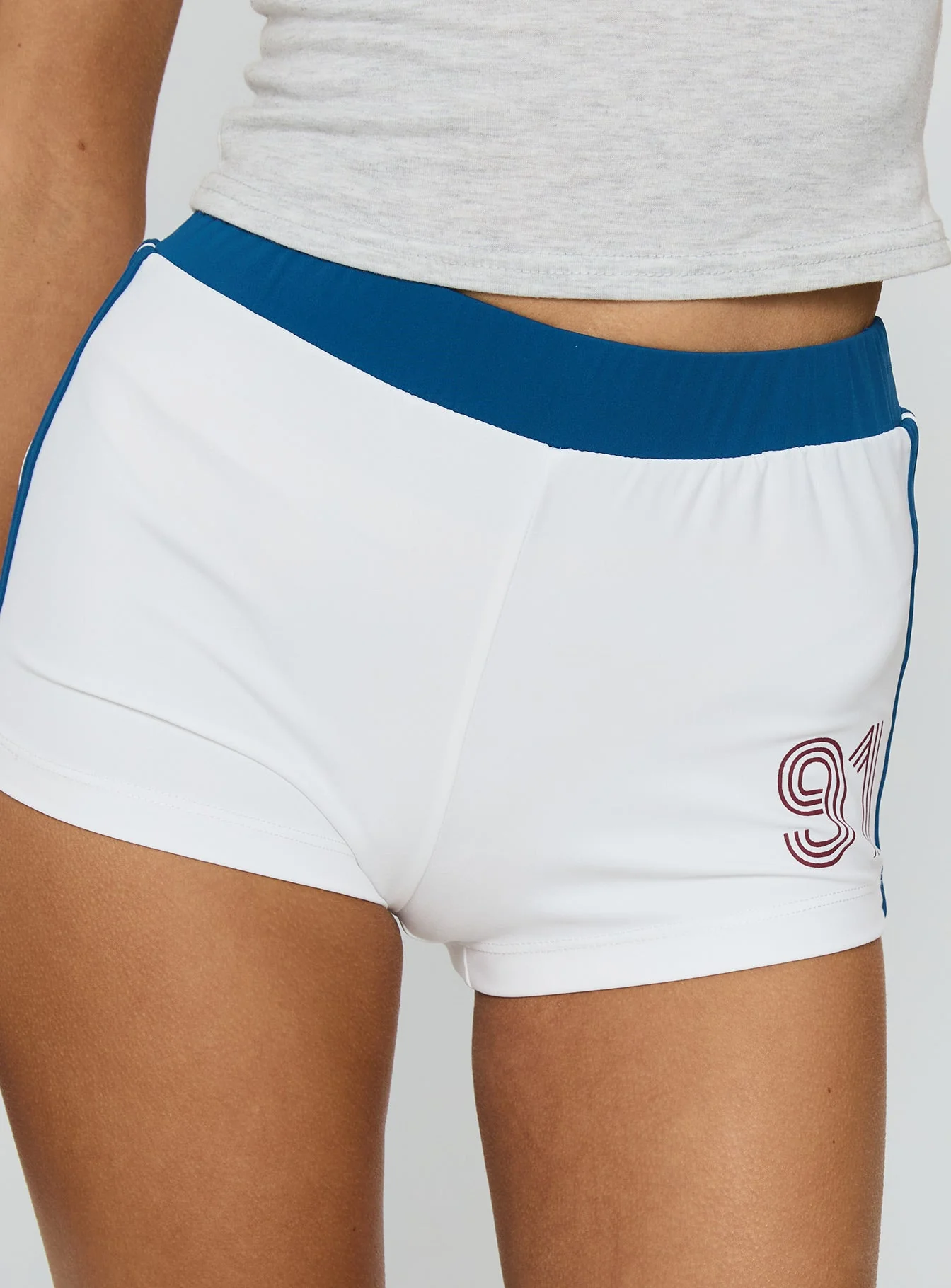 Raxton Micro Shorts White / Blue - Image 6