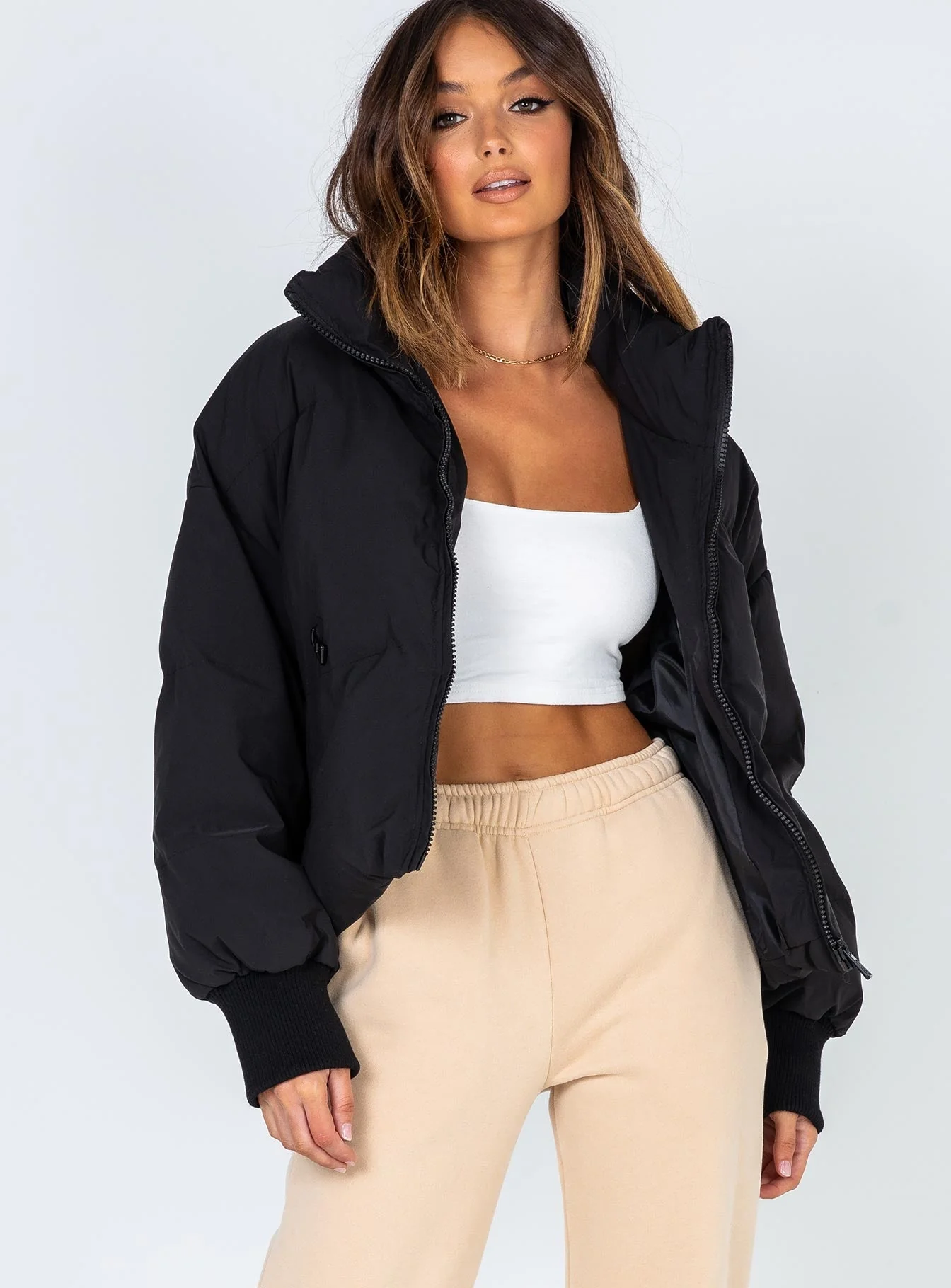 Abe Puffer Jacket Black - Image 2