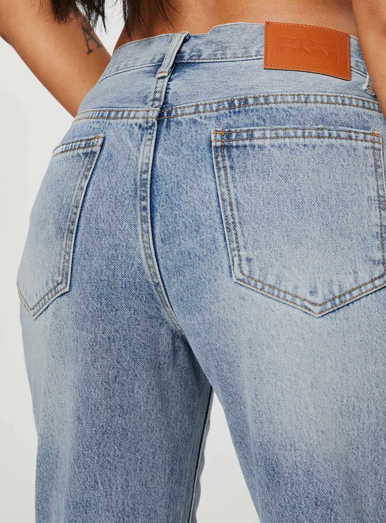 Holly Mid Rise Straight Leg Asymmetric Jean Light Wash Denim - Image 7