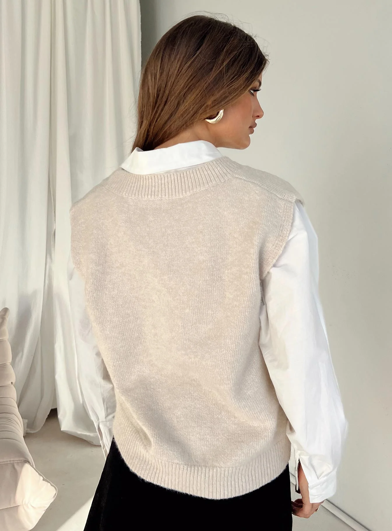 Lexie Sweater Vest Cream - Image 5