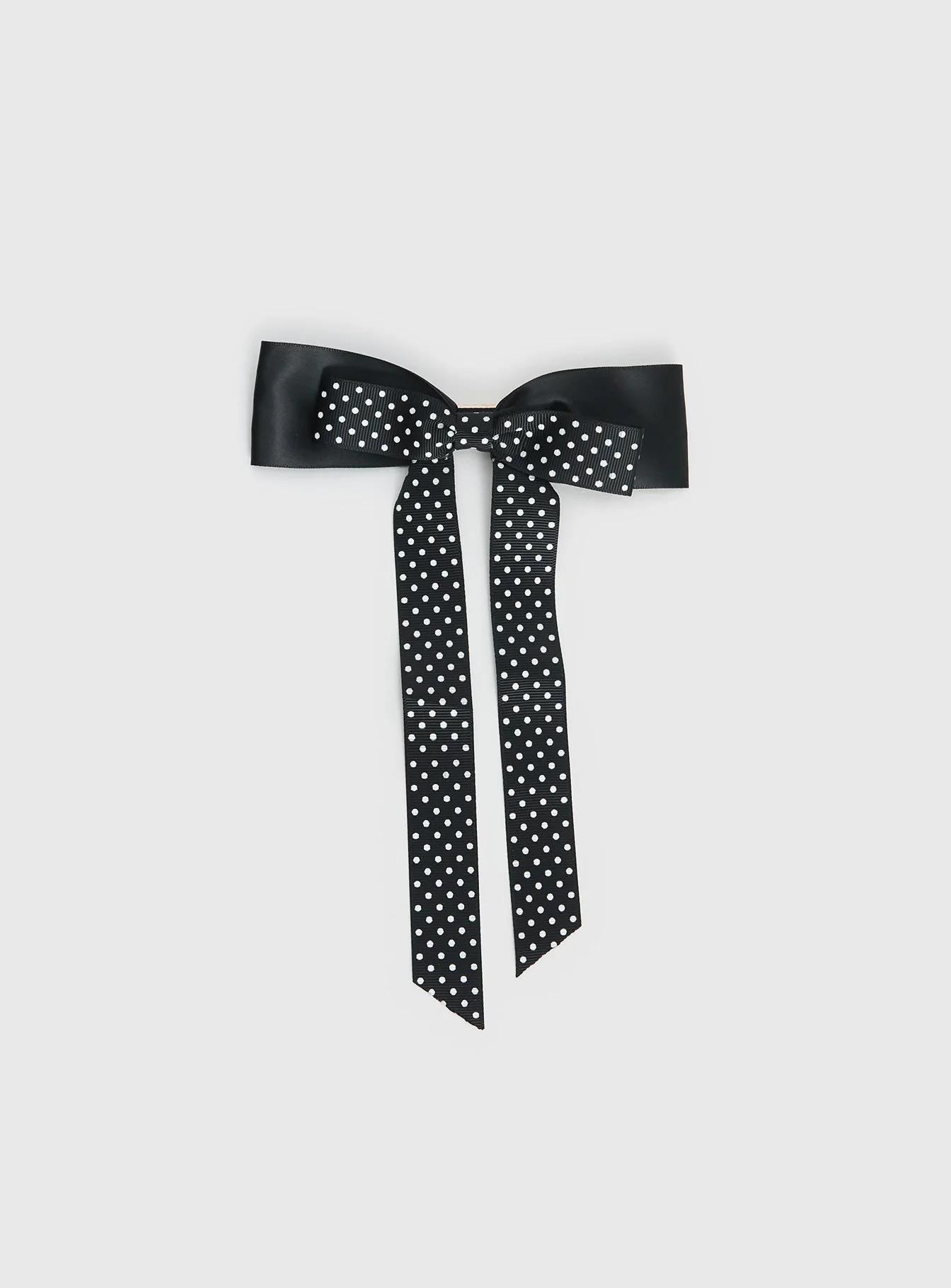 Reflecting Layered Bow Black Polka - Image 2