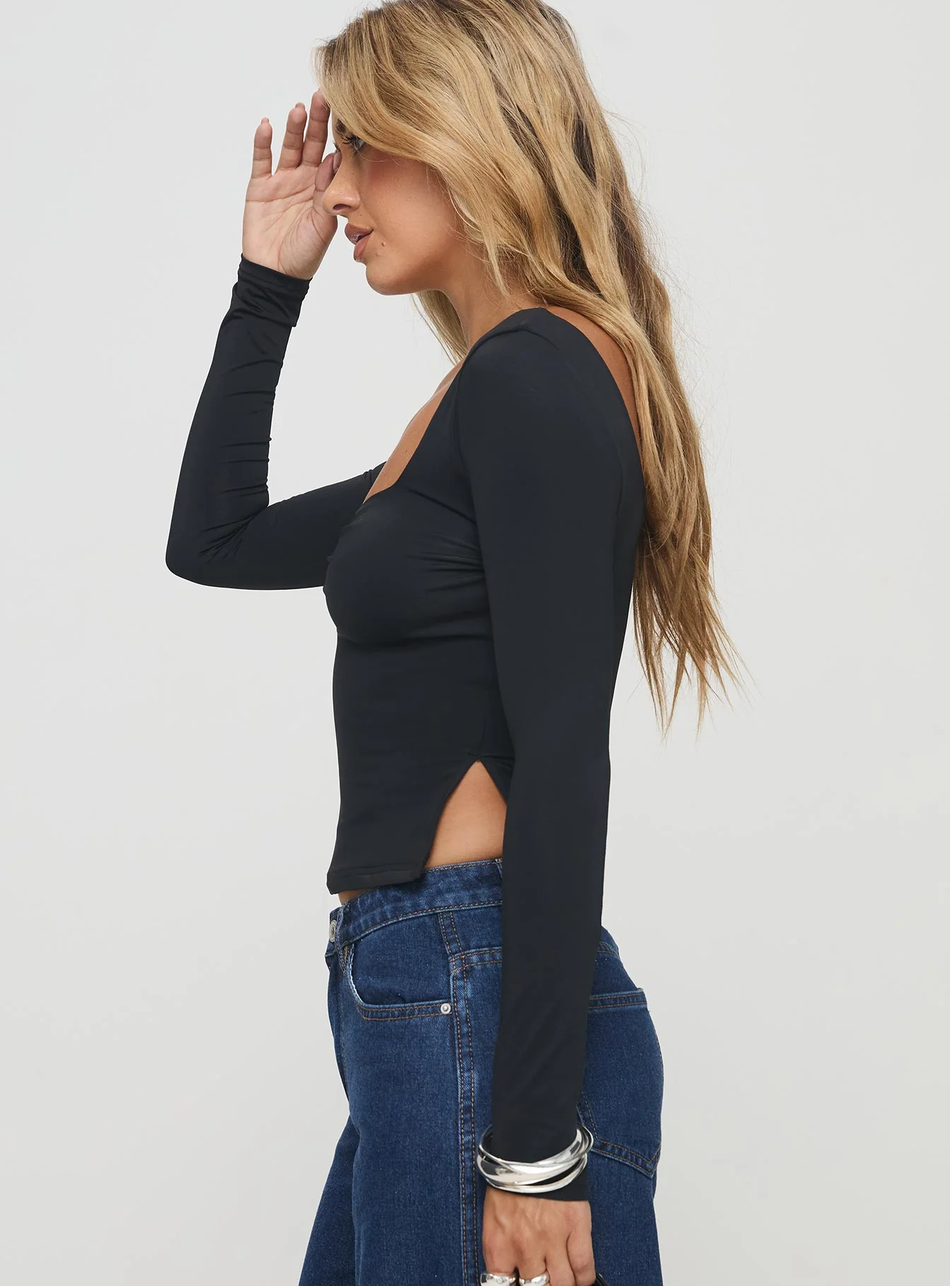 Rehna Long Sleeve Top Black - Image 4