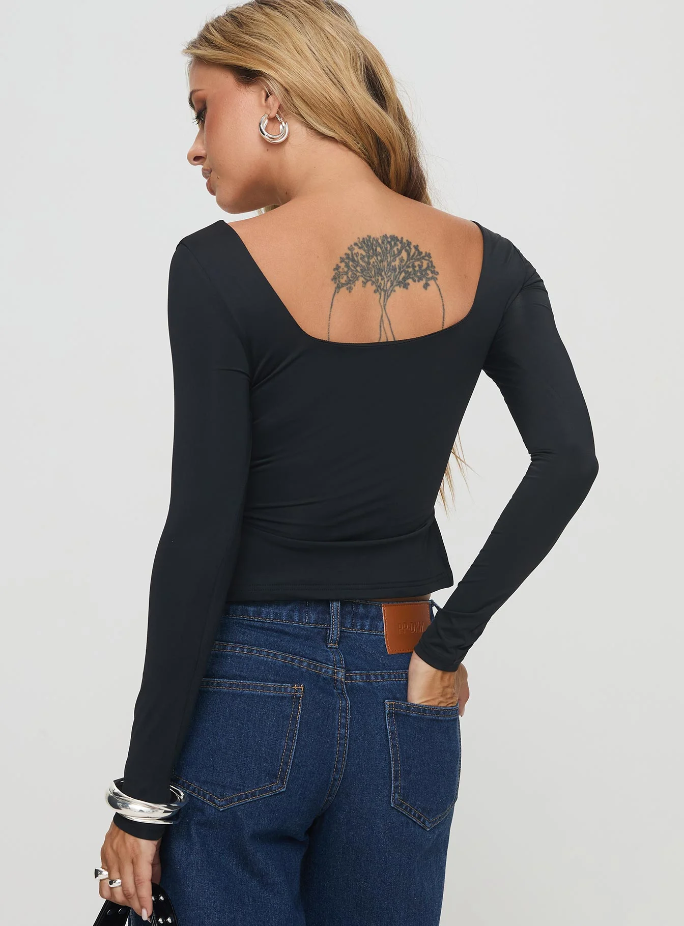Rehna Long Sleeve Top Black - Image 5