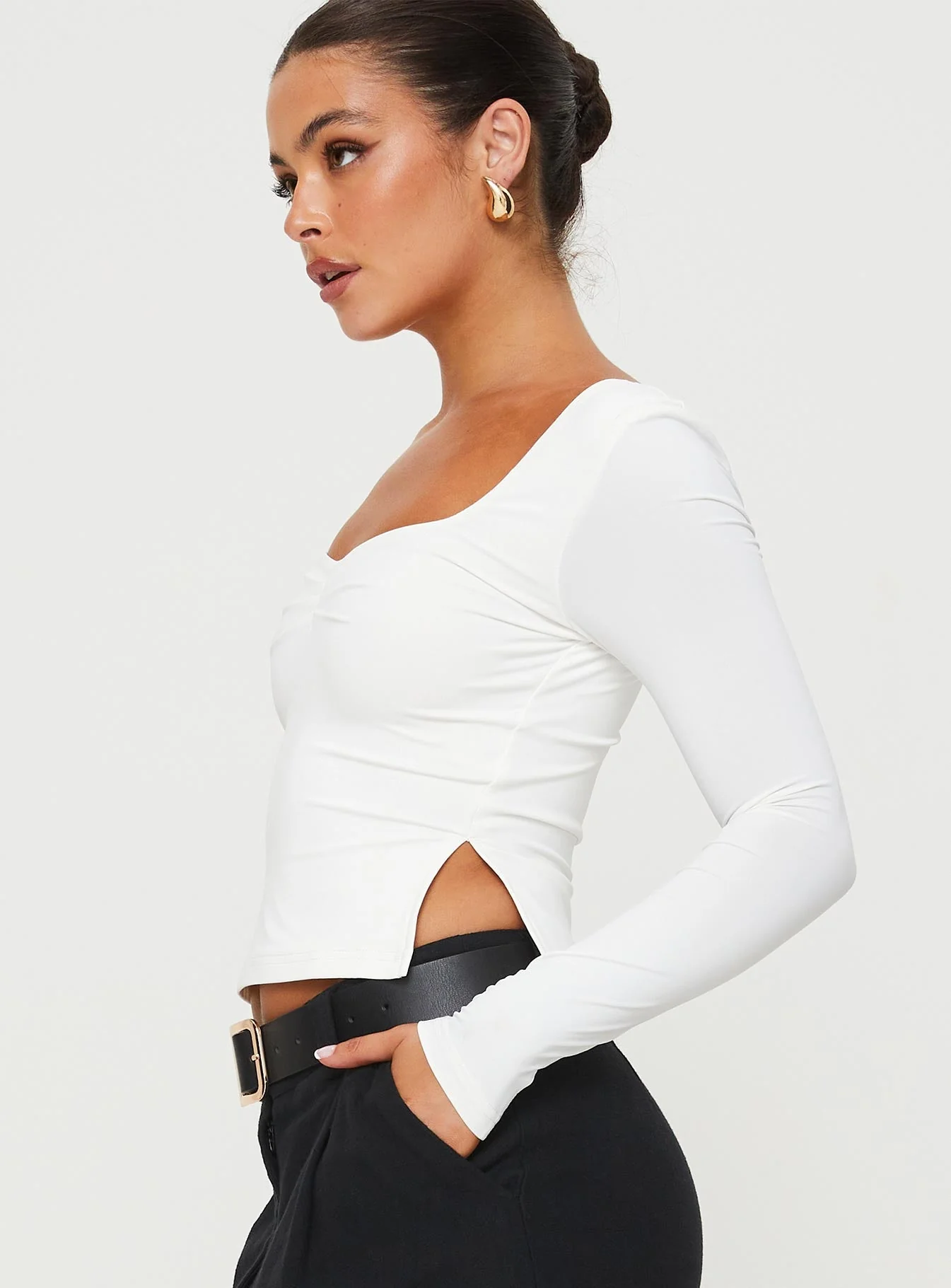 Rehna Long Sleeve Top White - Image 4