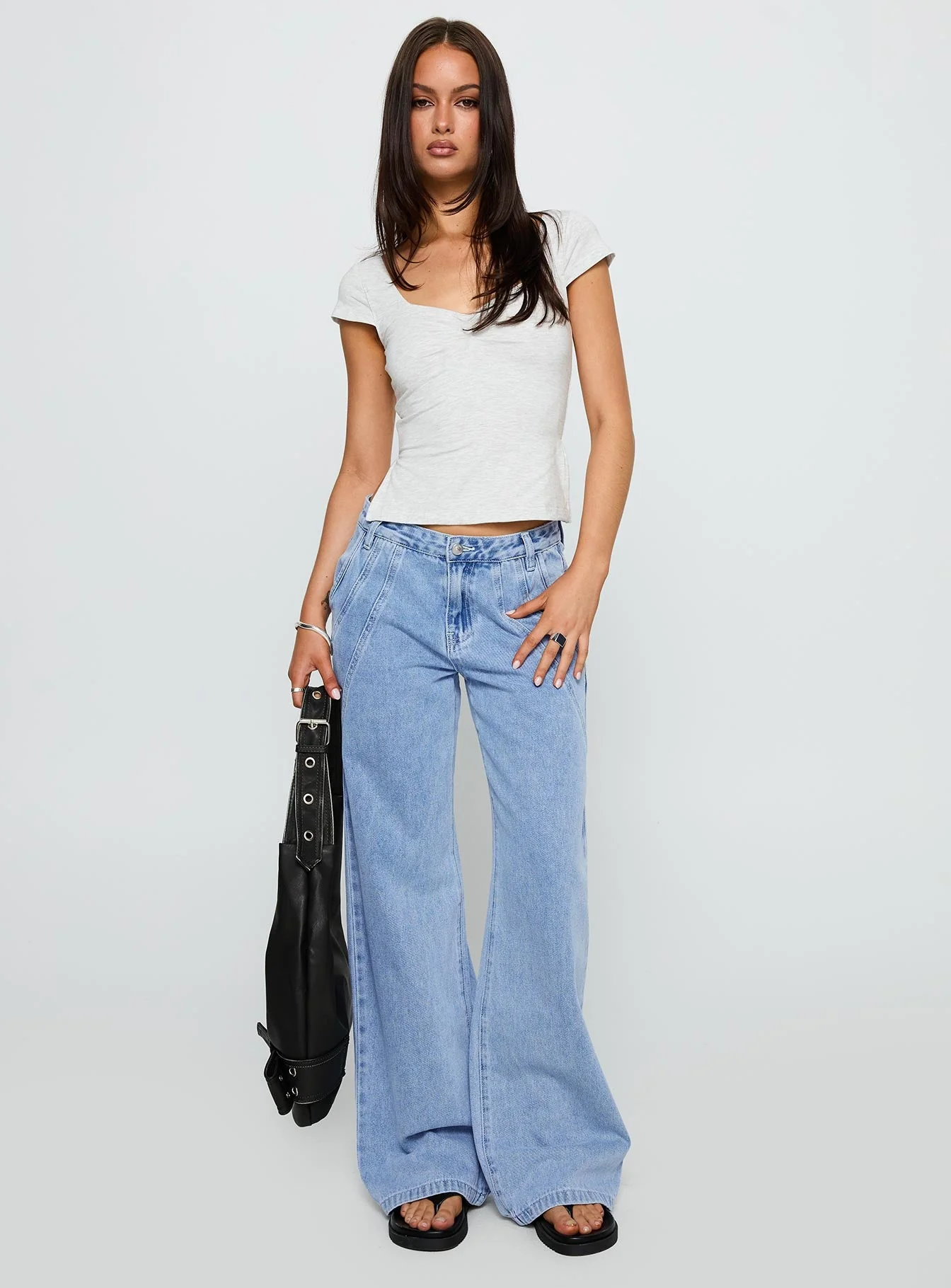 Rehna Short Sleeve Top Grey Marle - Image 3