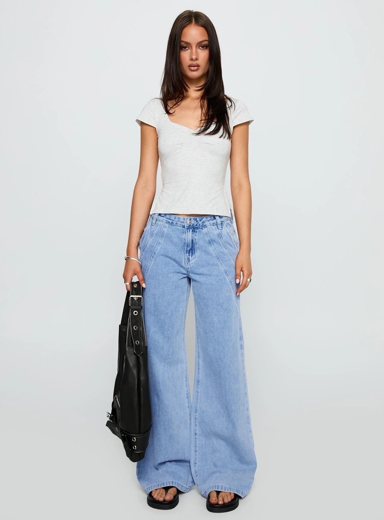 Rehna Short Sleeve Top Grey Marle - Image 7