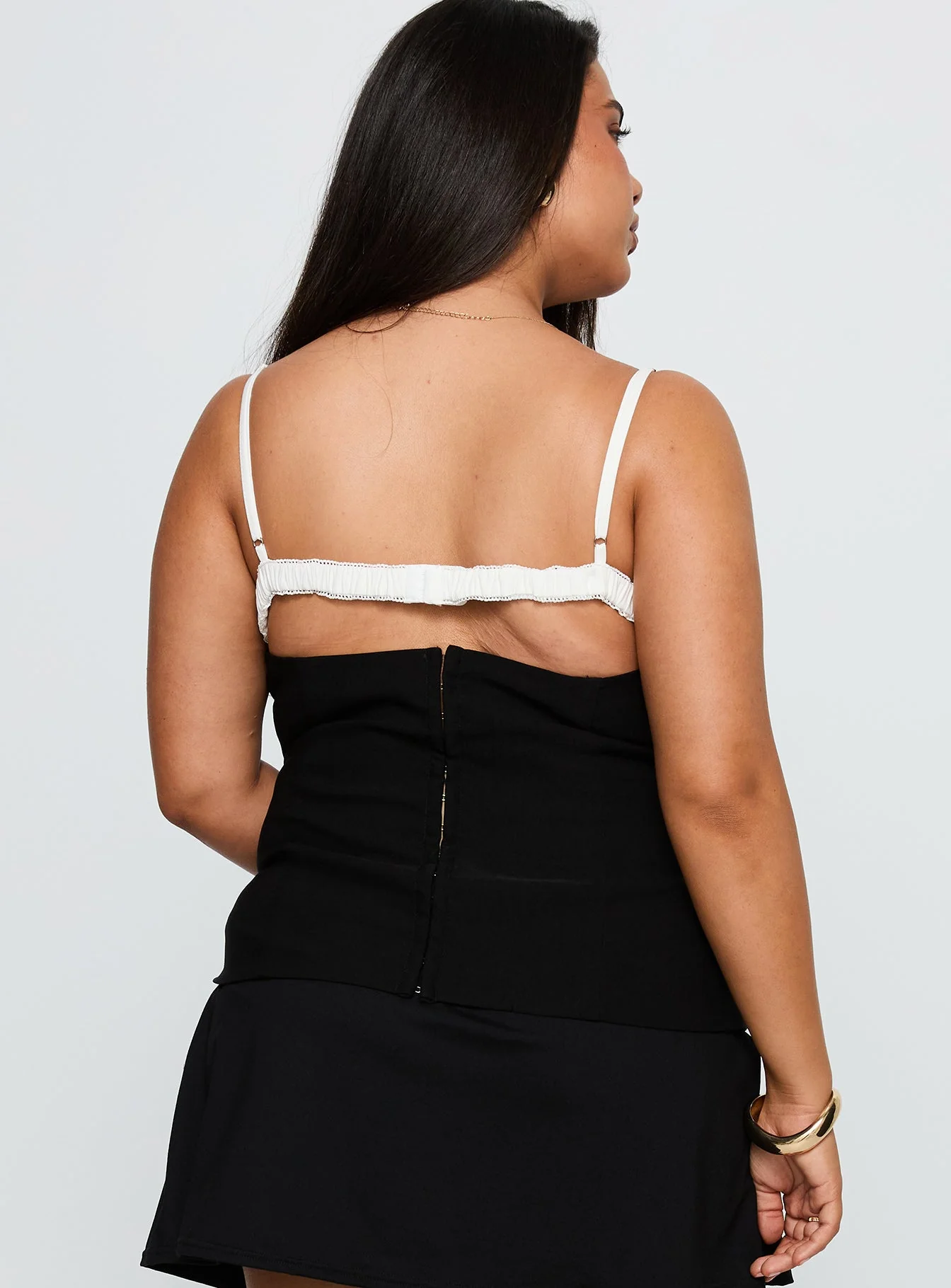 Renaissance Corset Lace Top Black / White Curve - Image 5