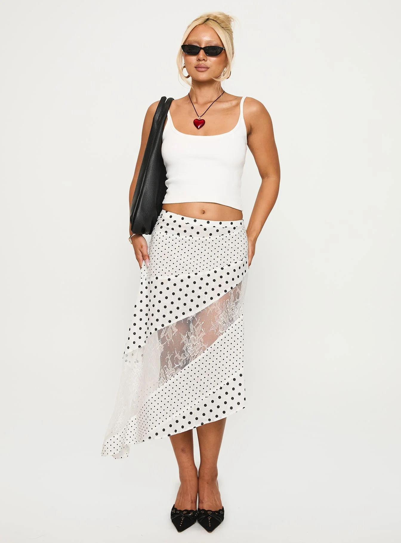 Rennar Maxi Skirt White / Polka Dot - Image 3