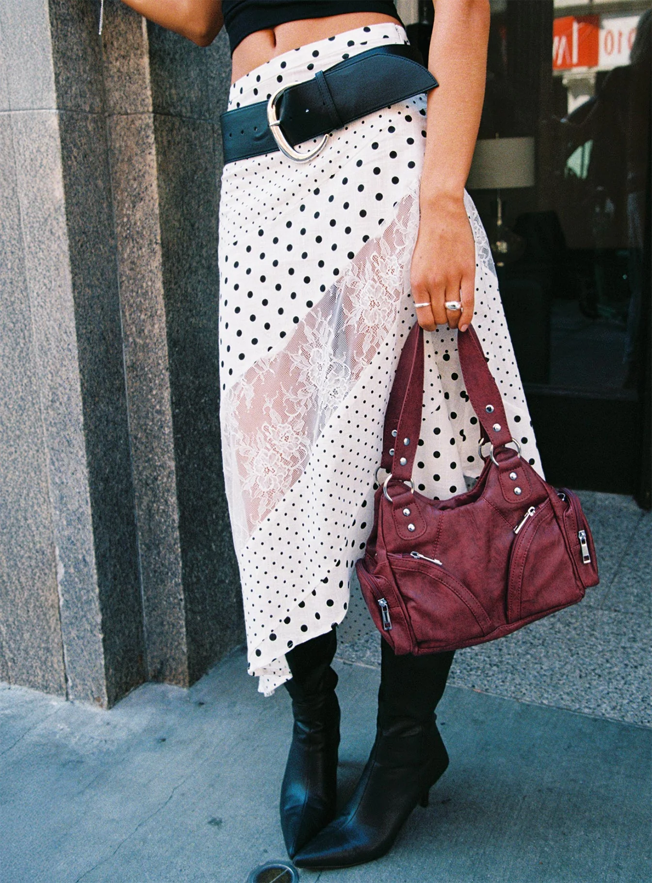 Rennar Maxi Skirt White / Polka Dot - Image 9
