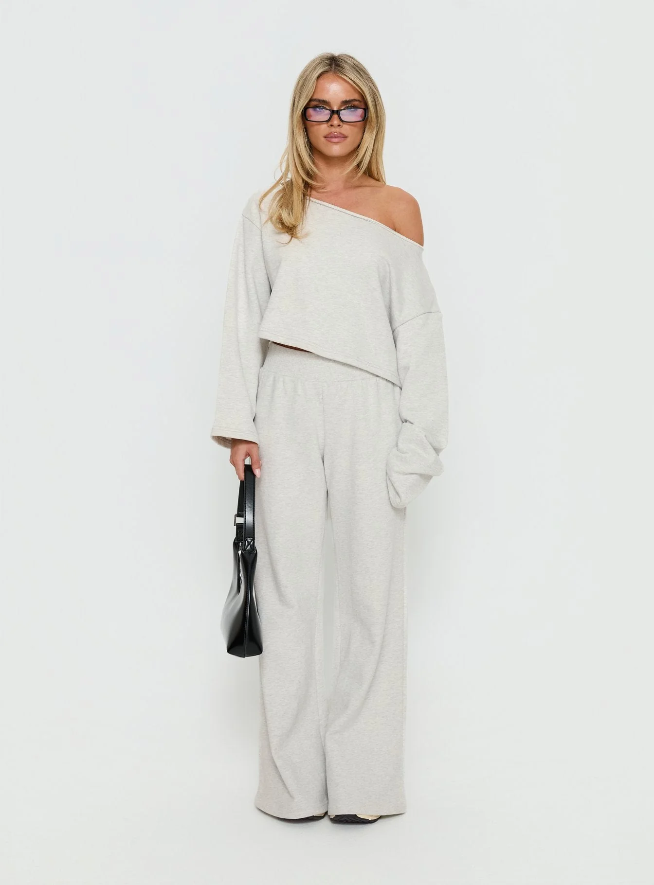 Retreat Raw Edge Off Shoulder Jumper Snow Marle - Image 7