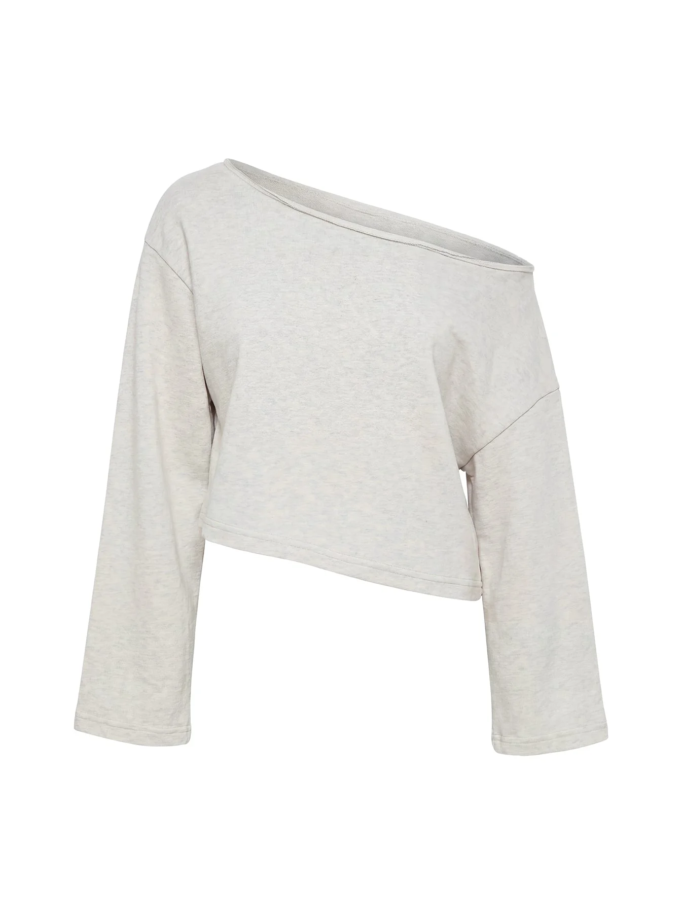 Retreat Raw Edge Off Shoulder Jumper Snow Marle - Image 8
