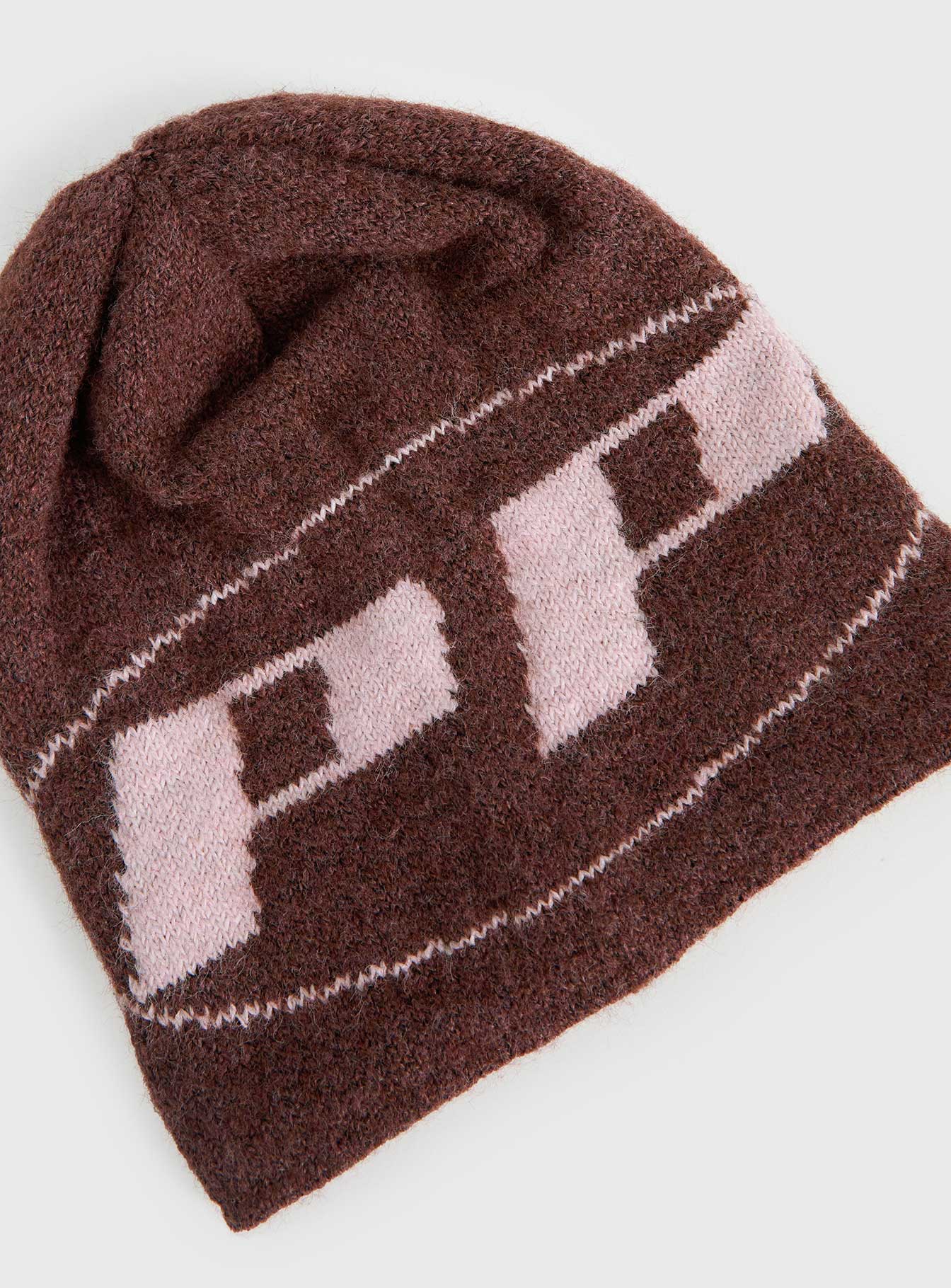 Rhiara Beanie Brown / Pink - Image 4