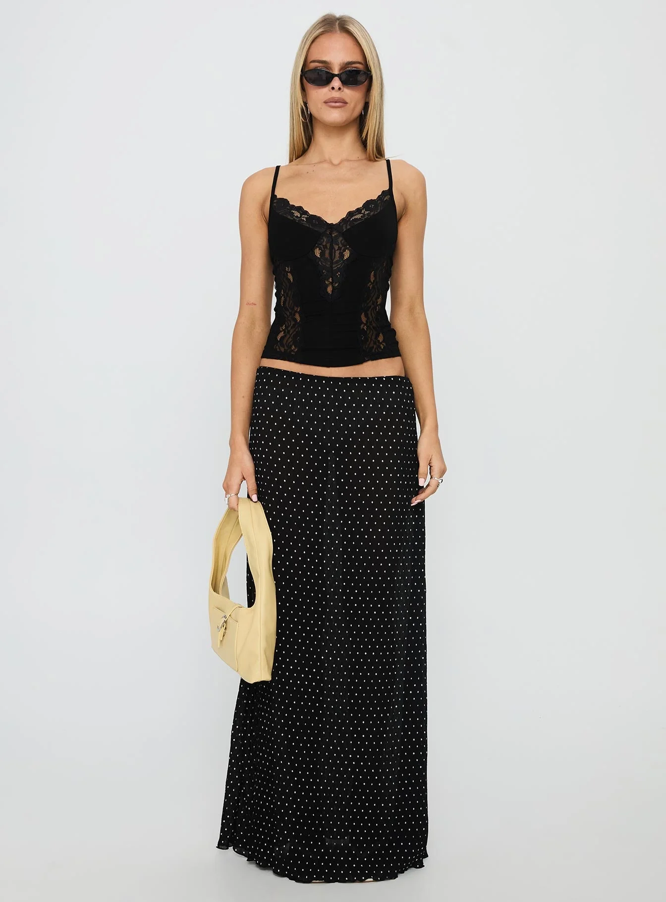 Rhiara Lace Trim Top Black - Image 7