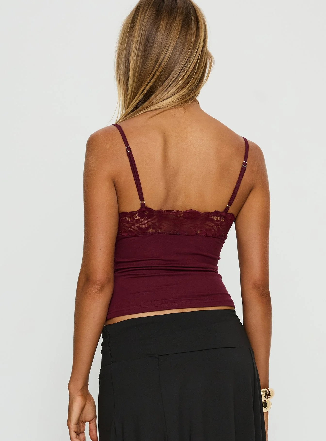 Rhiara Lace Trim Top Cherry - Image 4