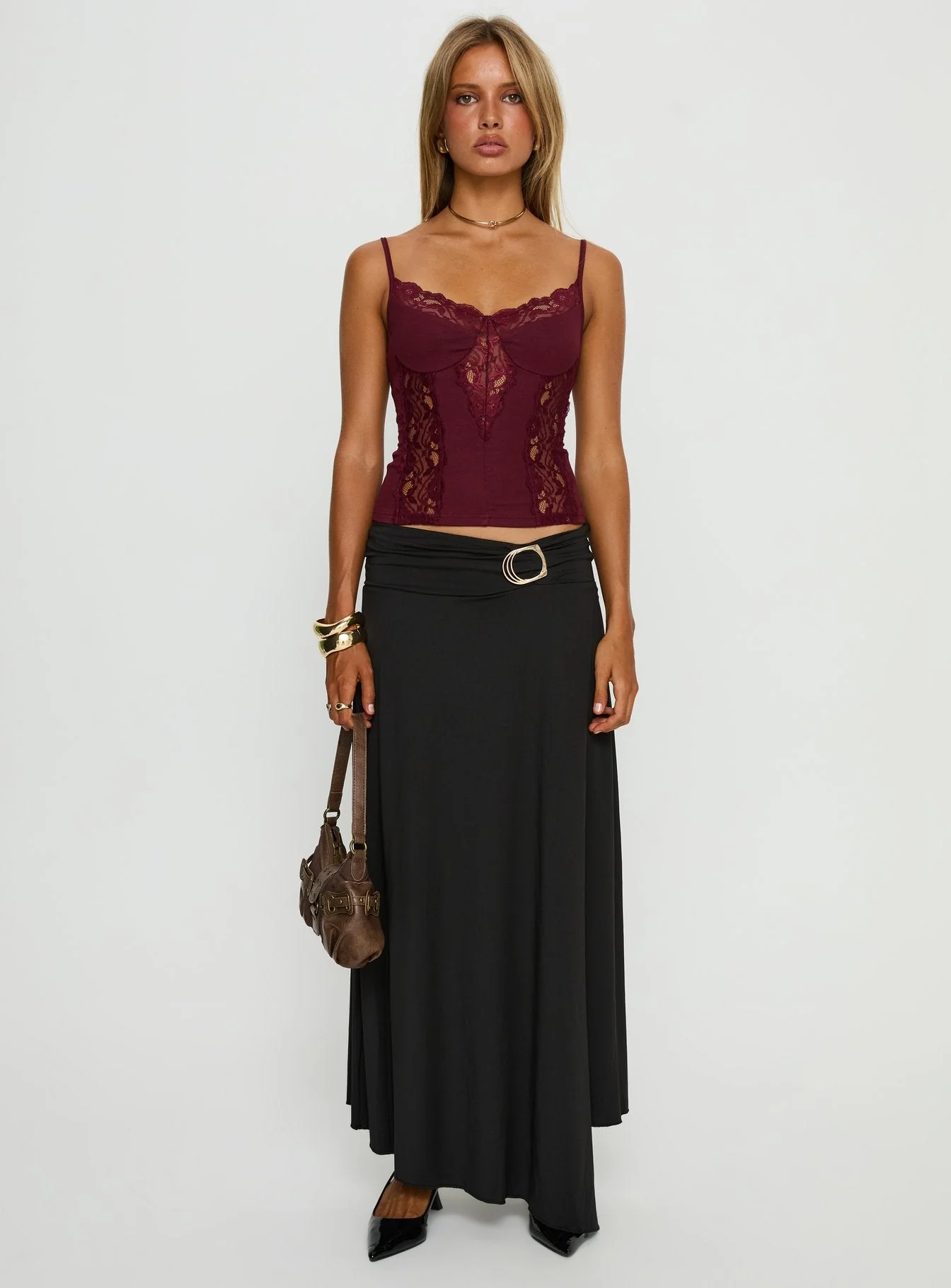 Rhiara Lace Trim Top Cherry - Image 6