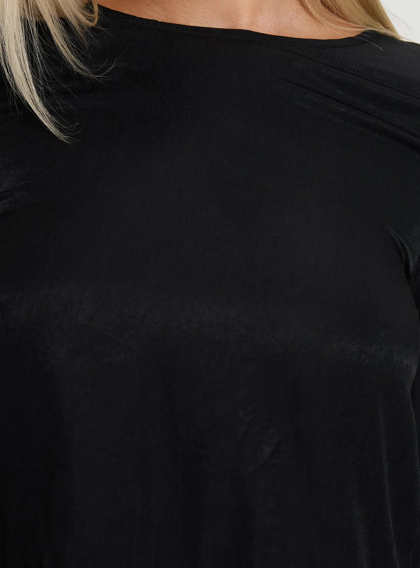 Rhydian Long Sleeve Tie Top Black - Image 5