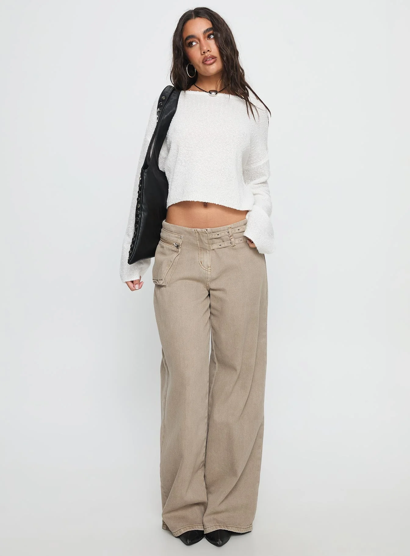Riala Off Shoulder Knit Sweater White - Image 3