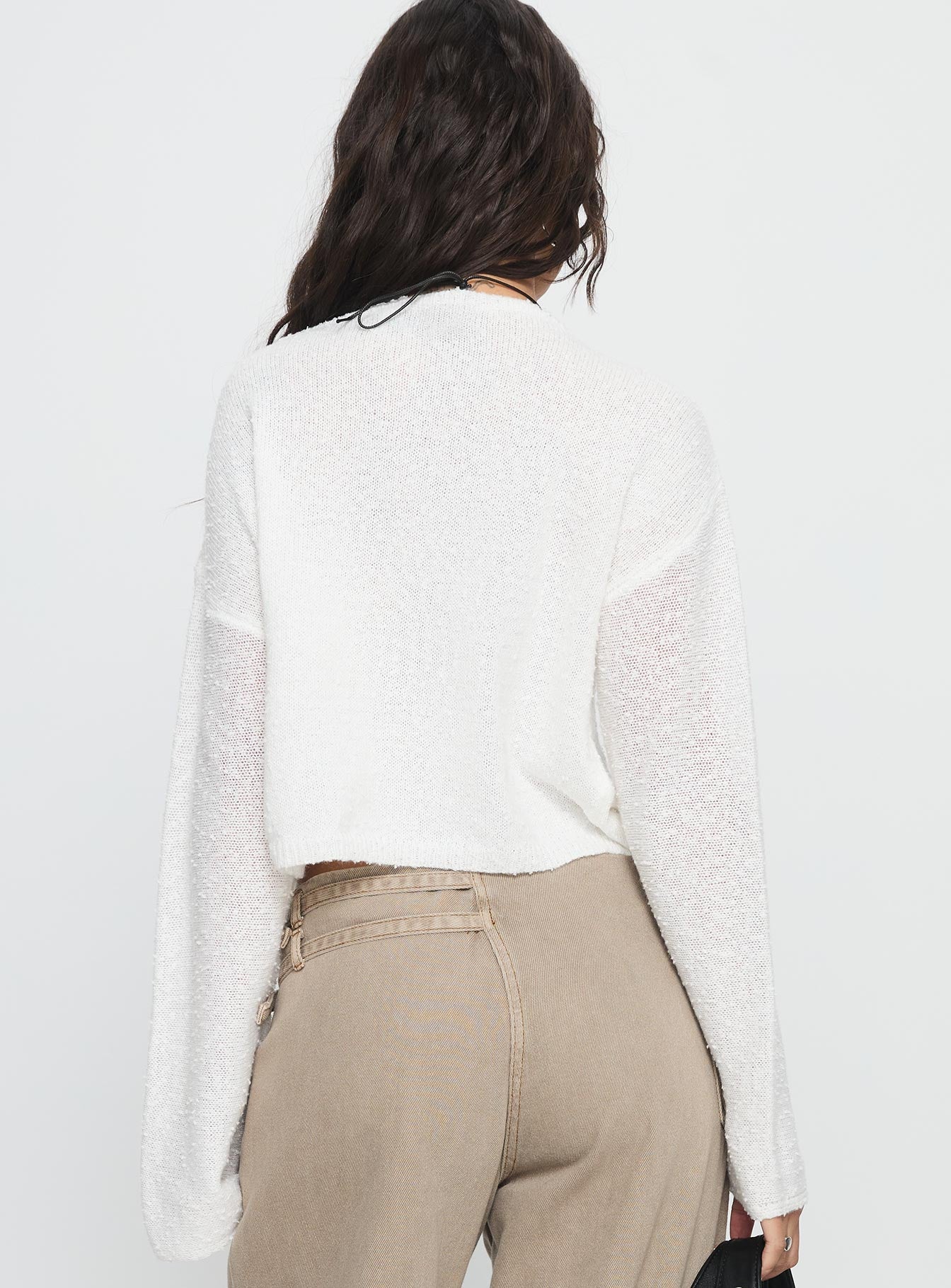 Riala Off Shoulder Knit Sweater White - Image 5
