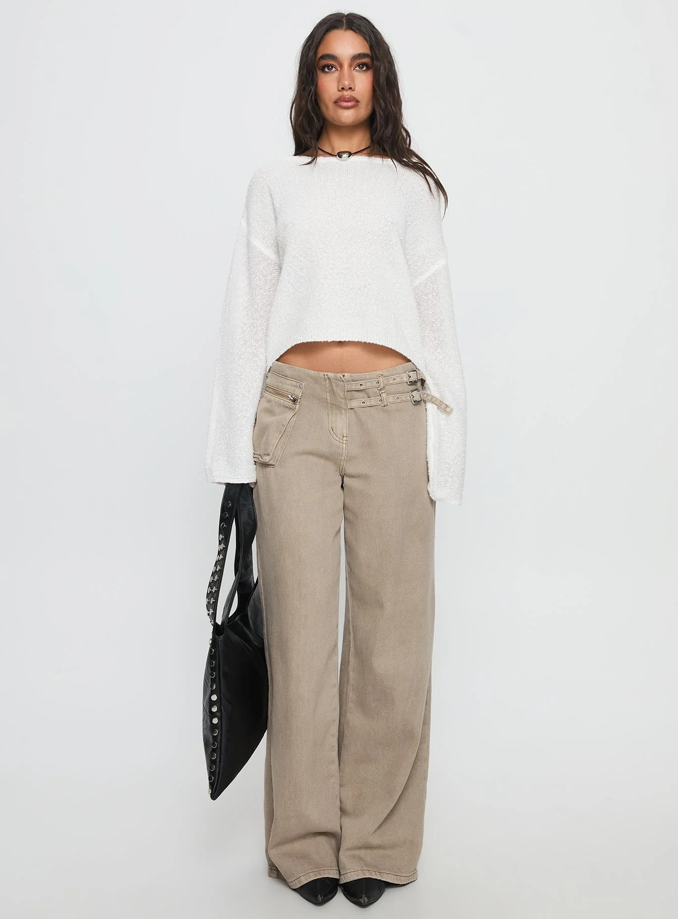 Riala Off Shoulder Knit Sweater White - Image 7