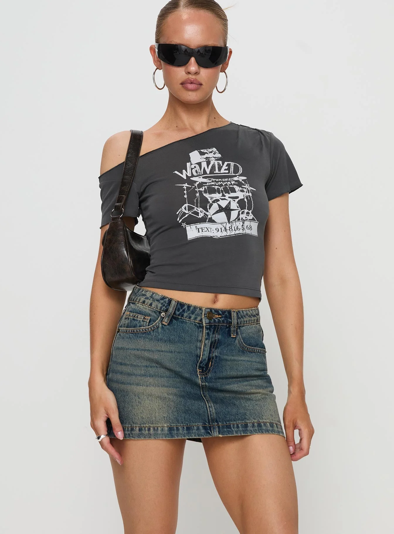 Ribbon Stamp Mini Skirt Antique Wash - Image 2