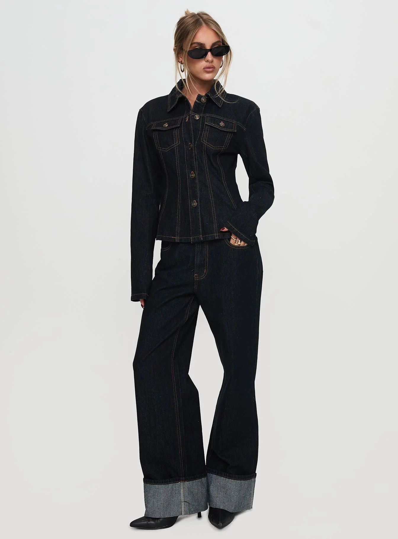 Rider Denim Jacket Dark Denim - Image 3