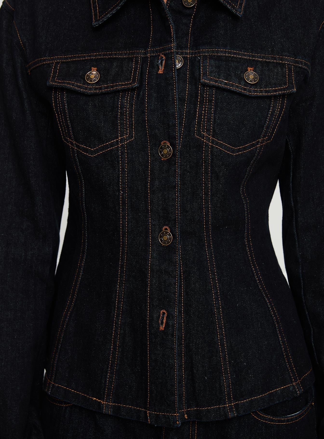 Rider Denim Jacket Dark Denim - Image 7