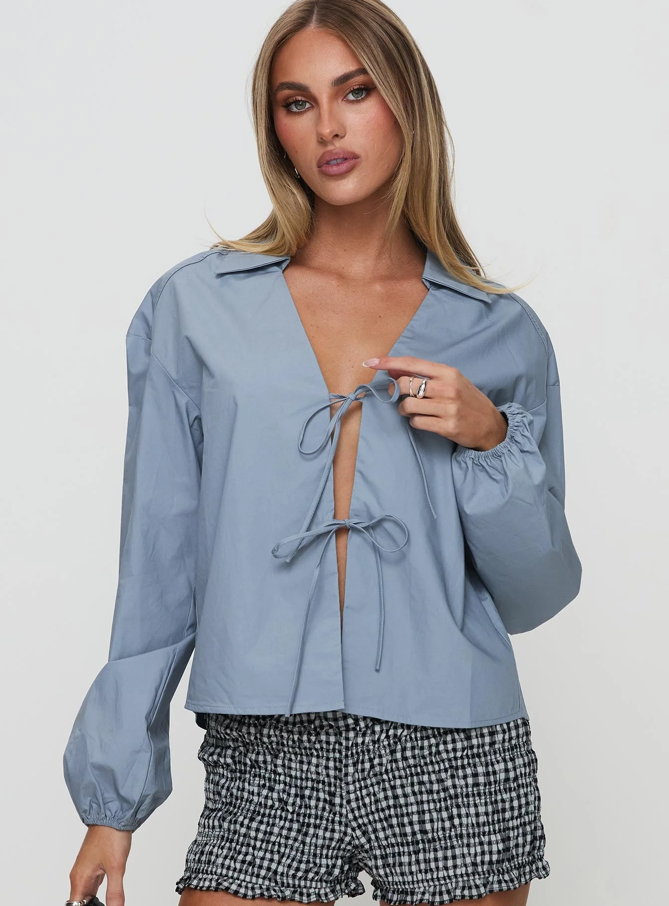 Rinon Long Sleeve Top Steel - Image 2