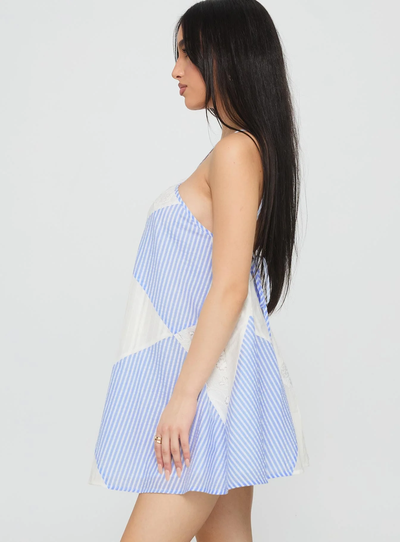 Rivena Arrowhead Mini Dress Blue / White - Image 4