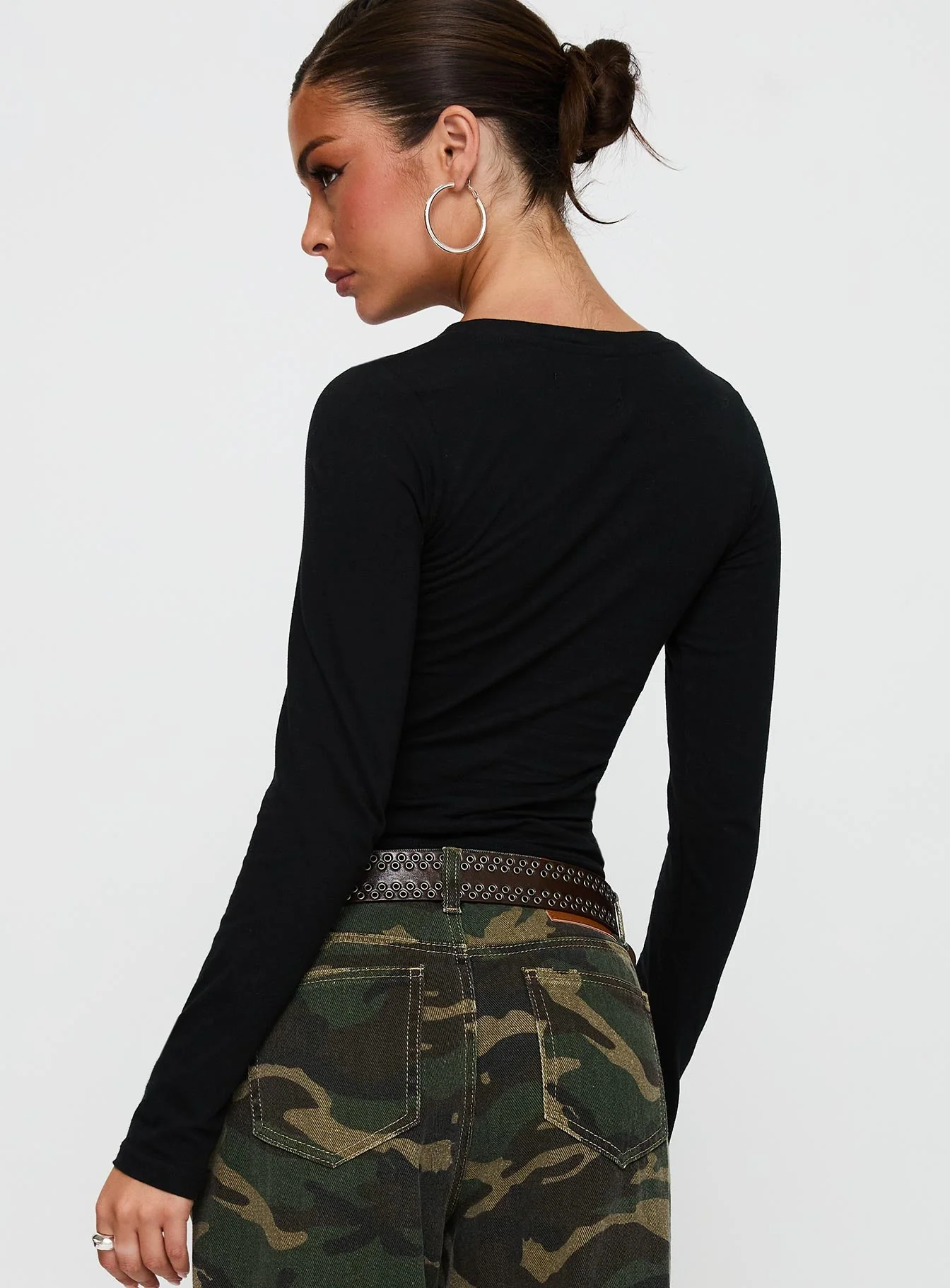Rodeo Cowboy Long Sleeve Top Washed Wine - Image 5