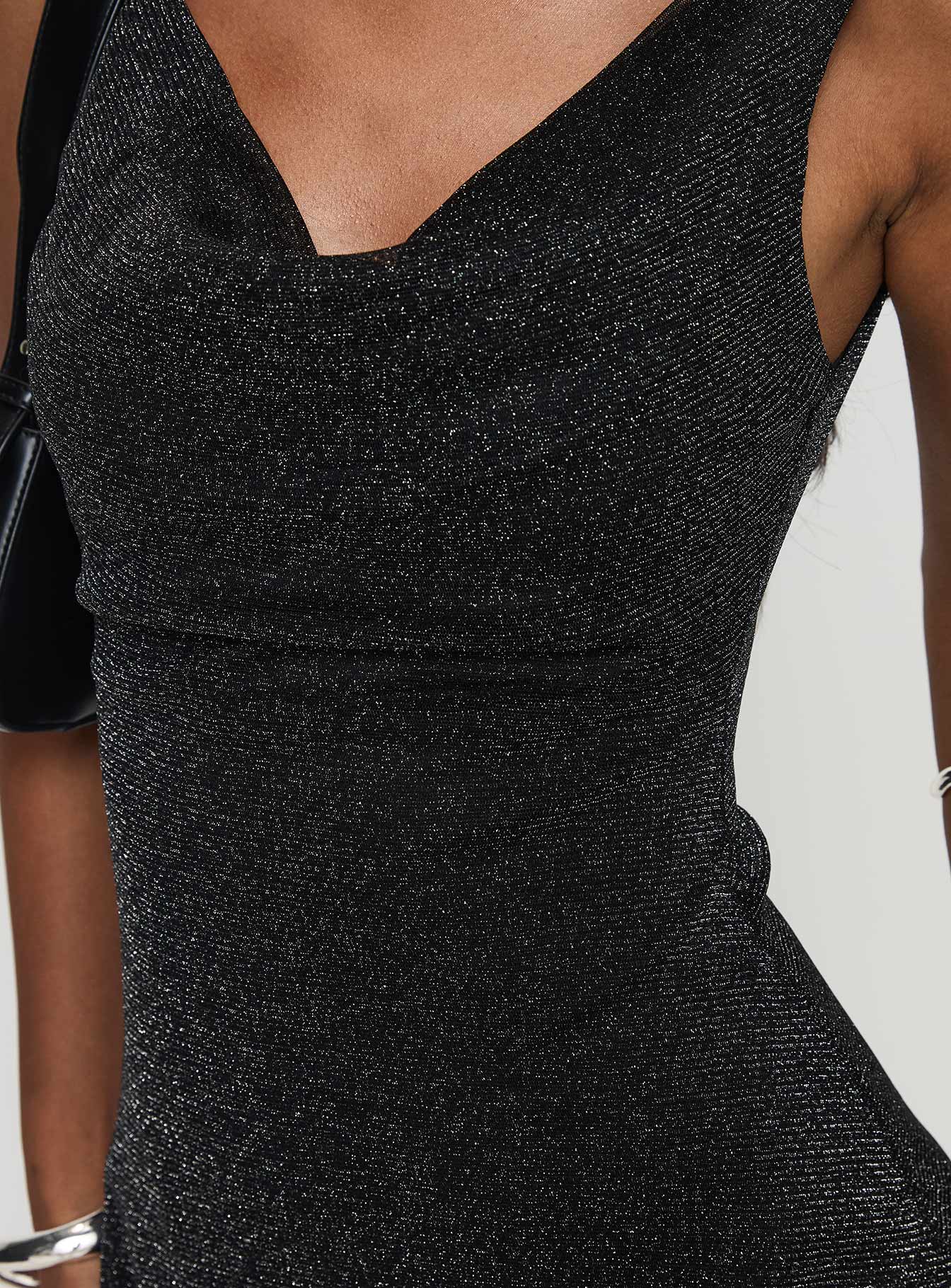 Romani Mini Dress Black Glitter - Image 6
