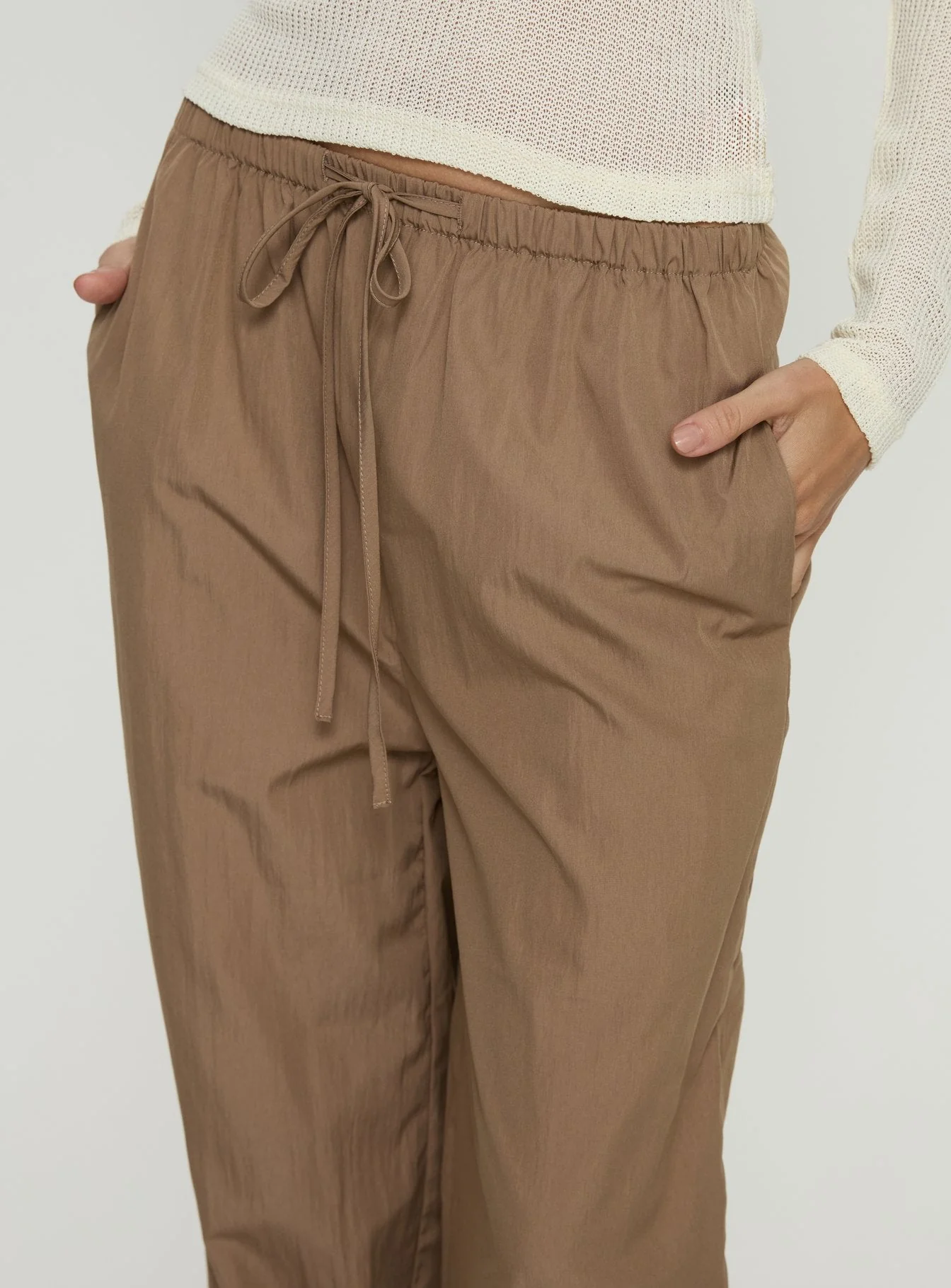 Romonda Drawstring Straight Leg Pants Khaki - Image 5