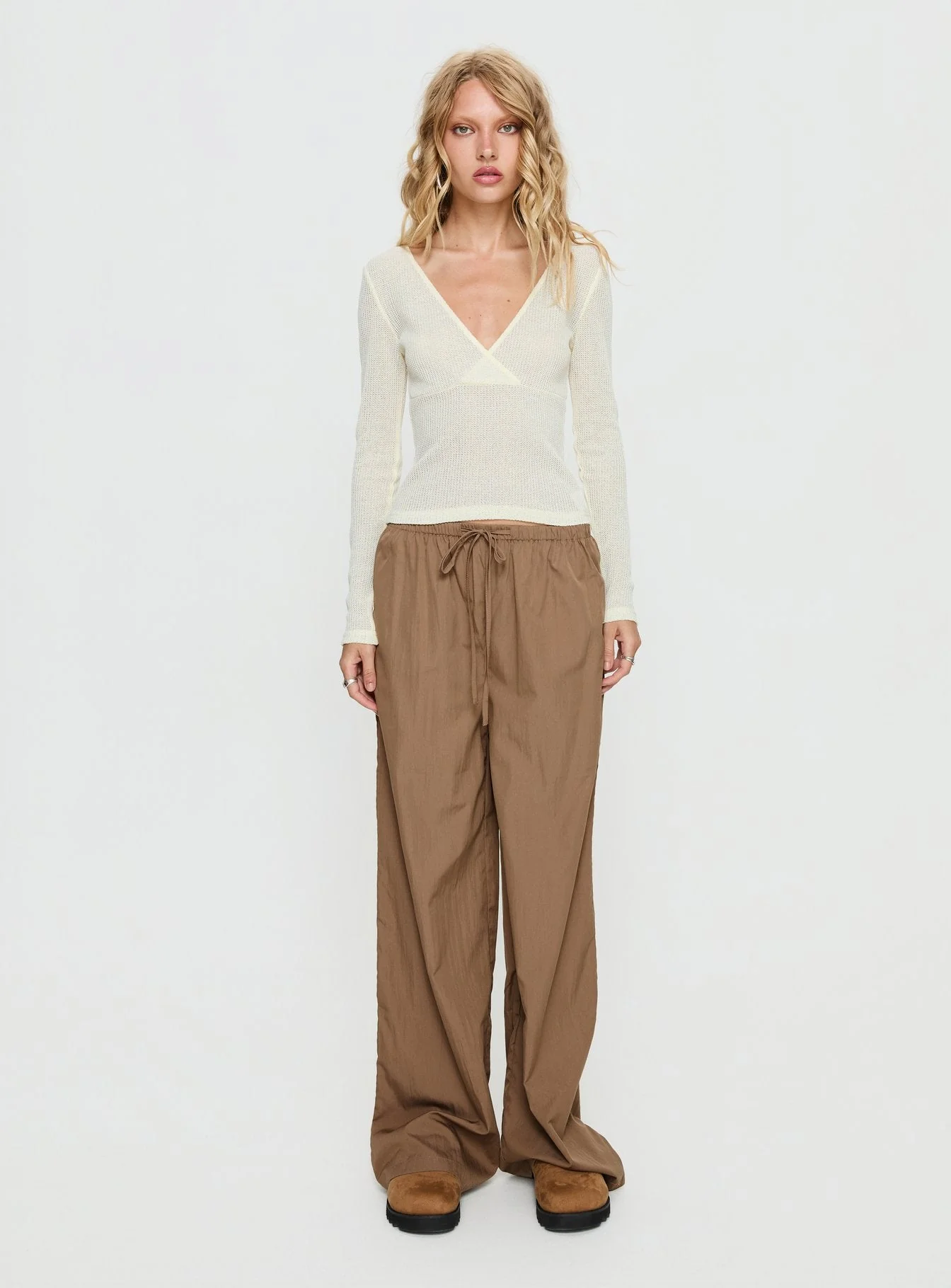Romonda Drawstring Straight Leg Pants Khaki - Image 6