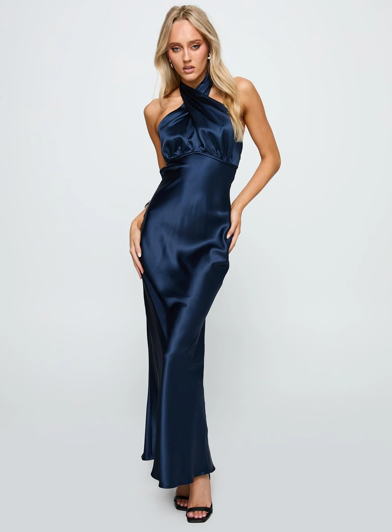 Rosaminta Halter Maxi Dress Cobalt Blue - Image 3