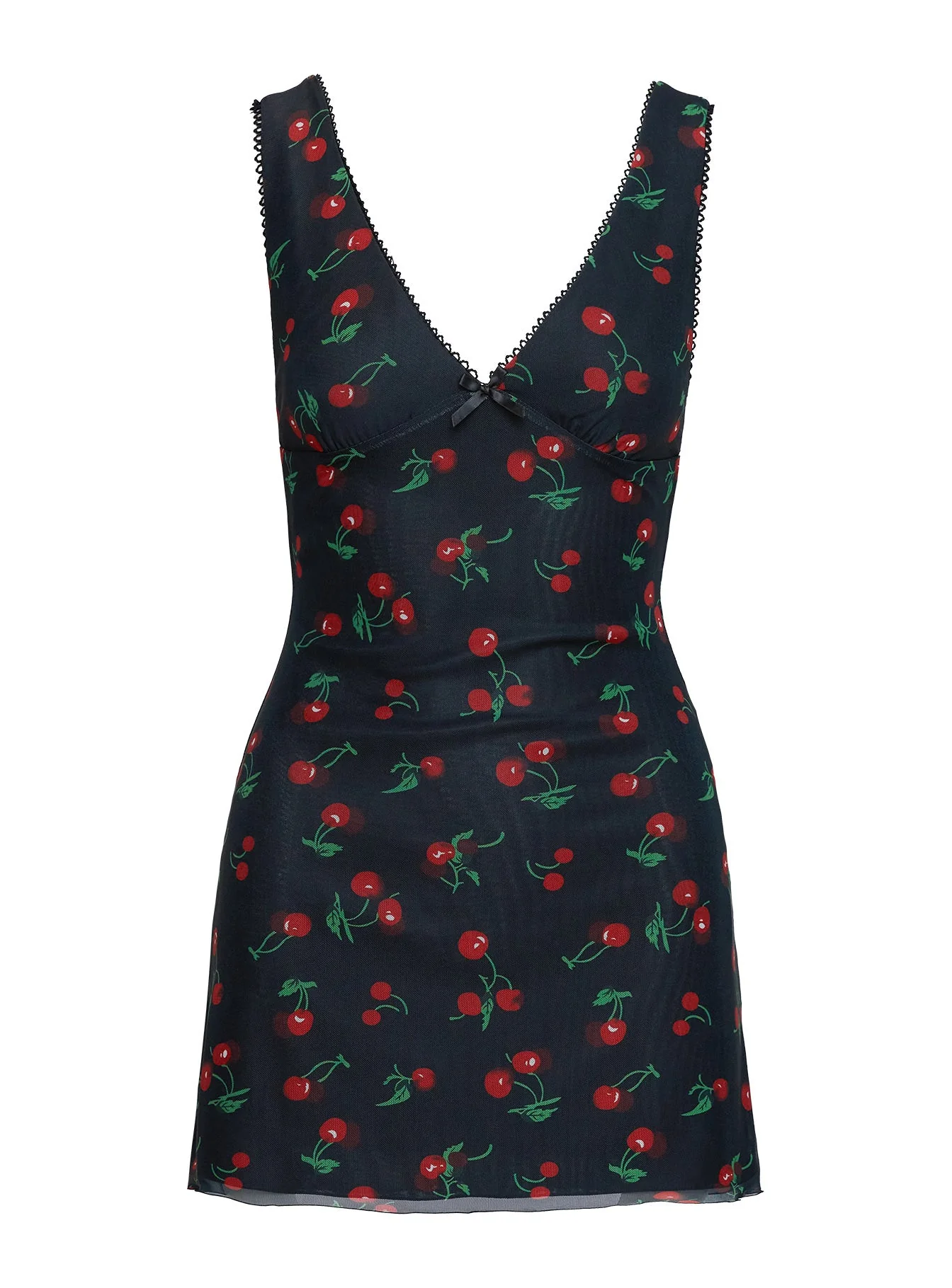 Rosaria Mini Dress Black / Cherries - Image 5