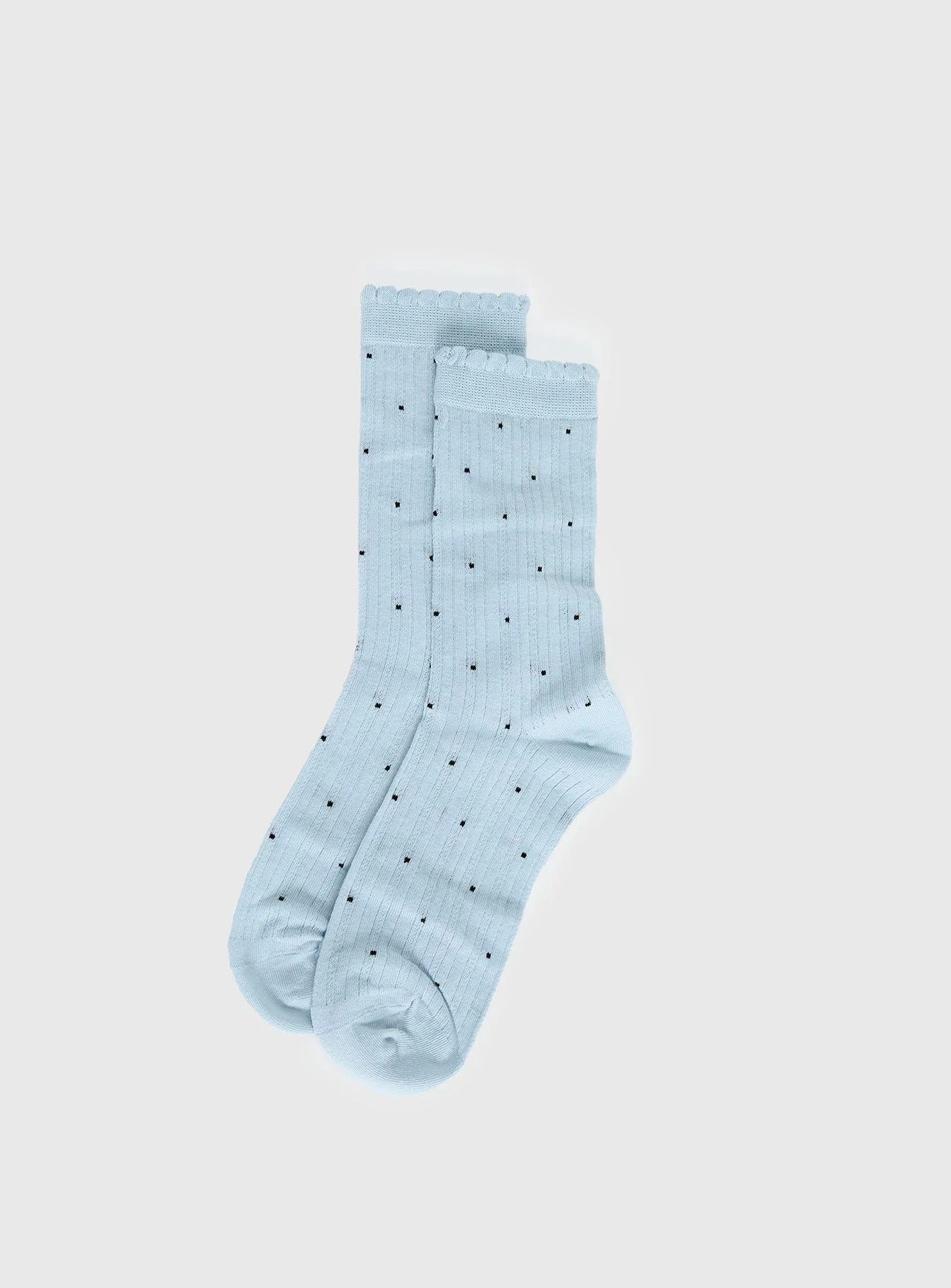 Rosee Ribbed Socks Blue Polka - Image 2