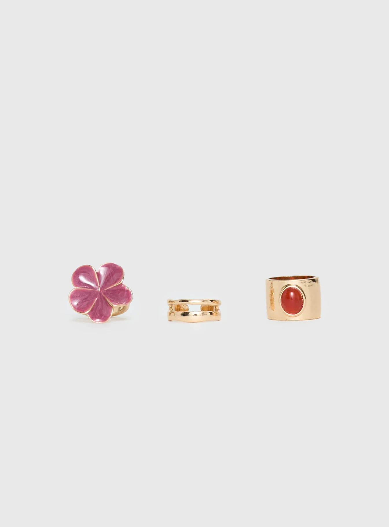 Rosellah Ring Set Gold / Pink - Image 2