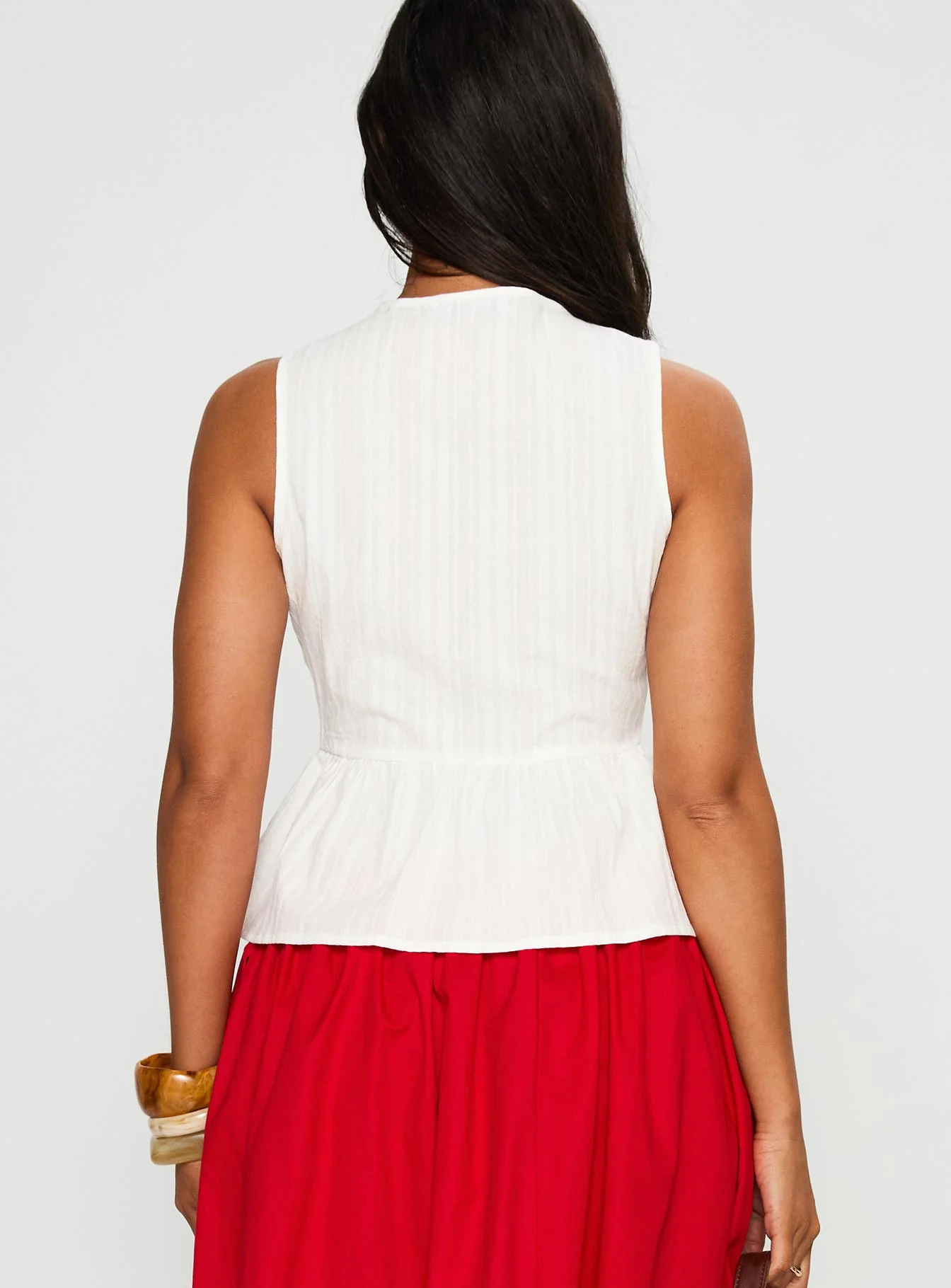 Rosellah Tie Up Top White - Image 5