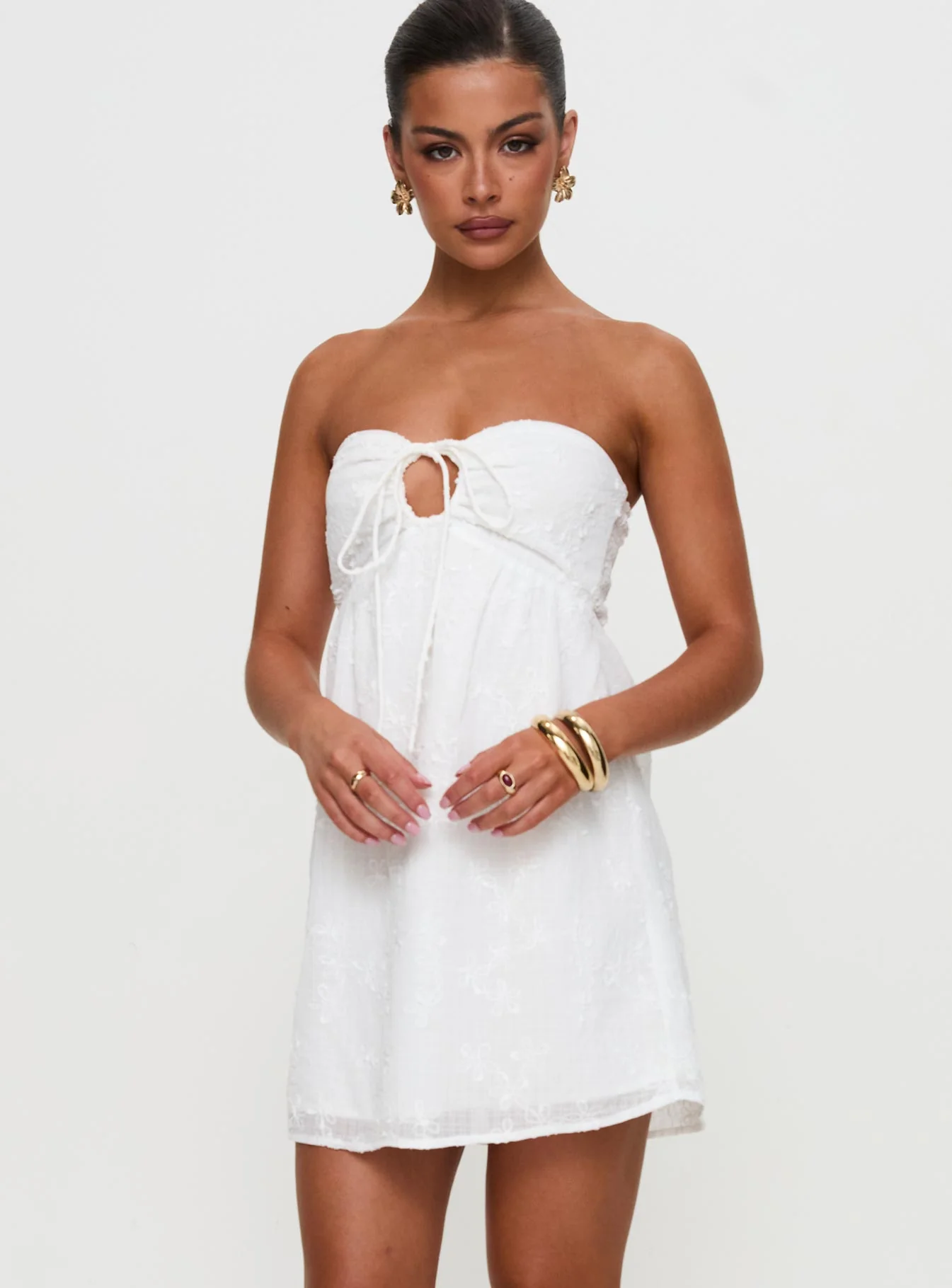 Rosenberg Strapless Mini Dress White - Image 5