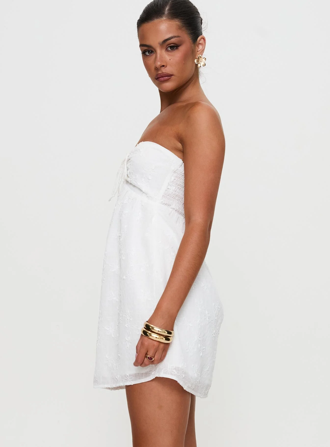 Rosenberg Strapless Mini Dress White - Image 7
