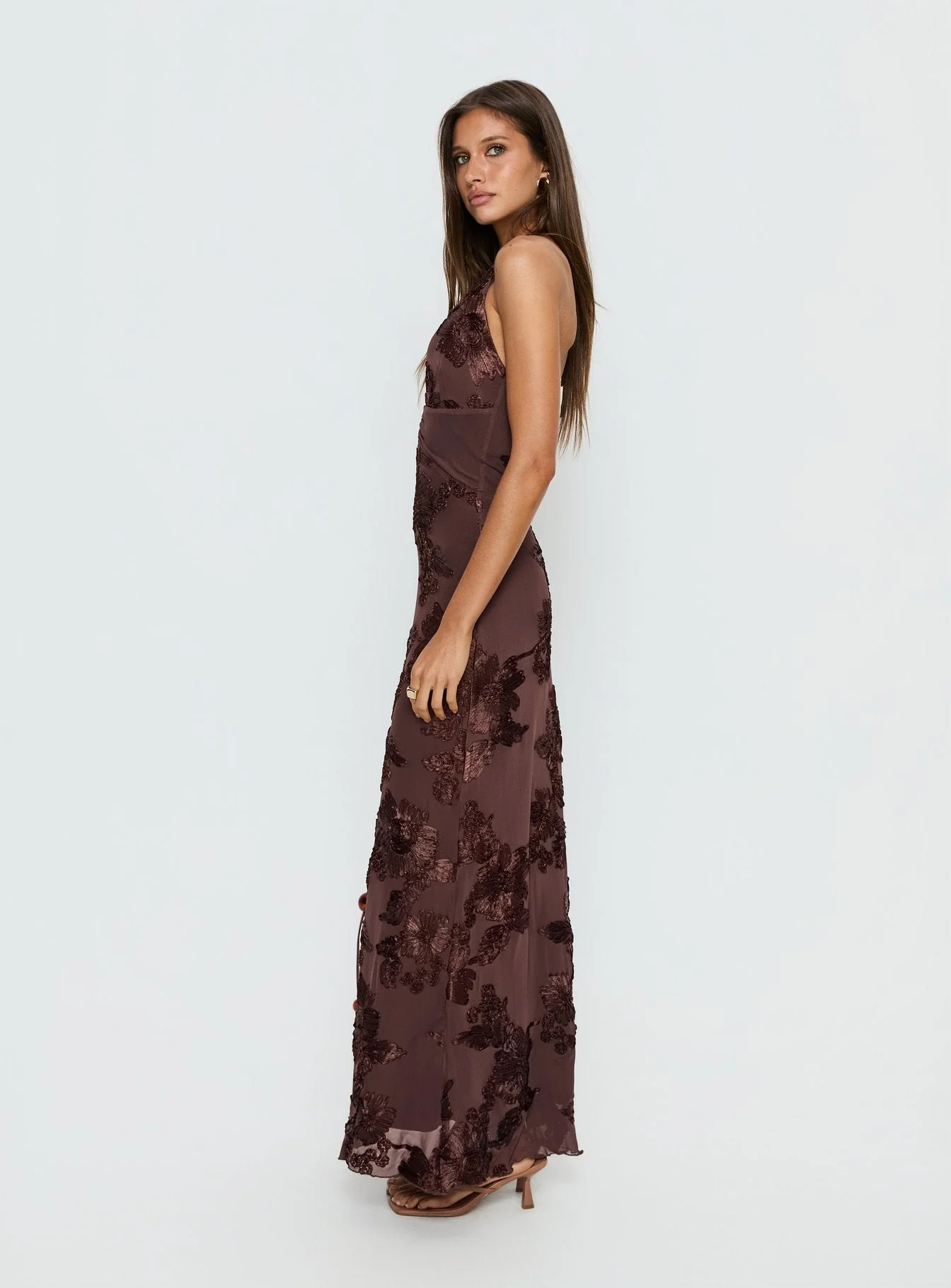Rousseau Halter Maxi Dress Espresso - Image 4